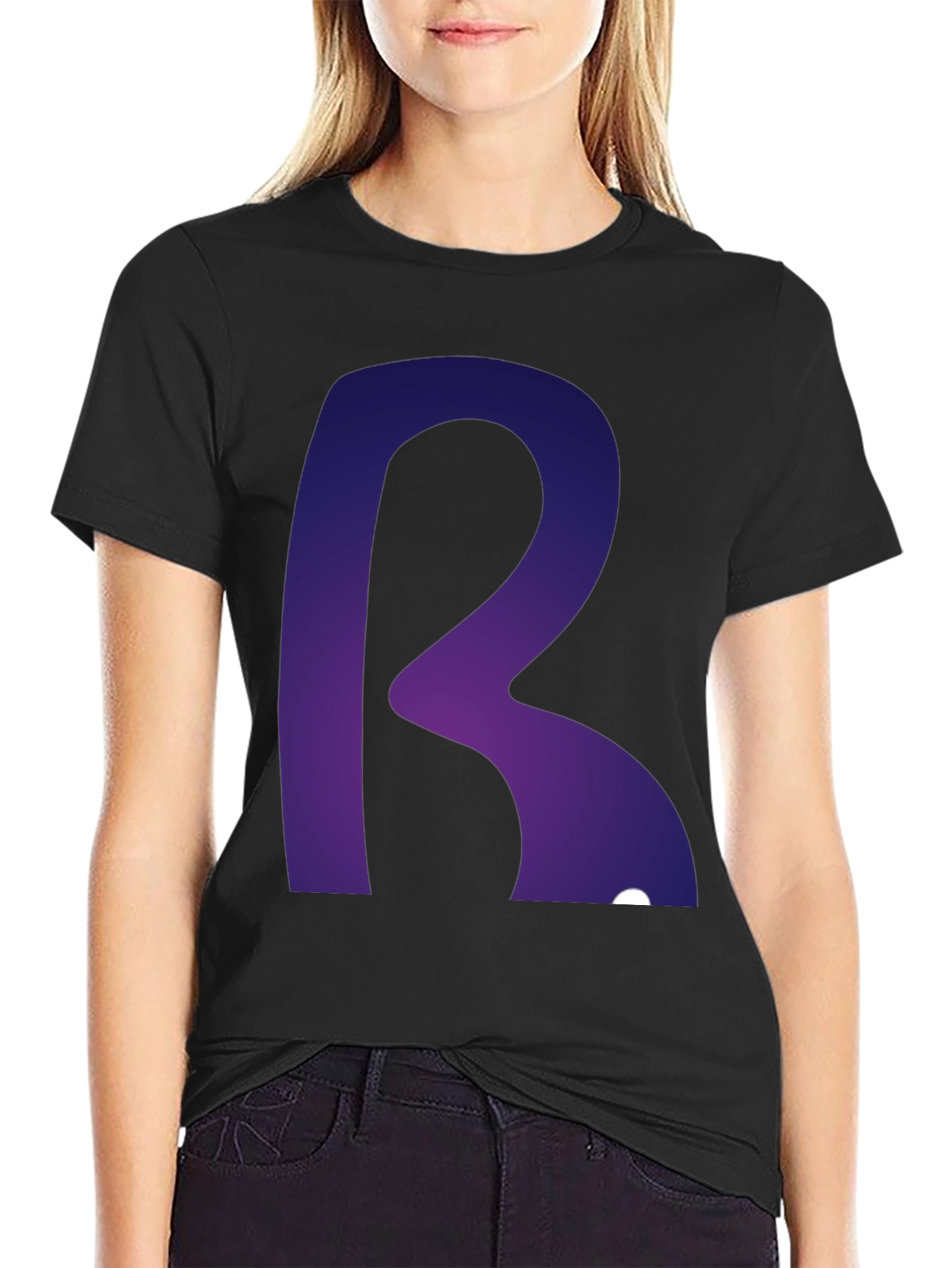 Letter R Graphic Tee - Modern Gradient Design