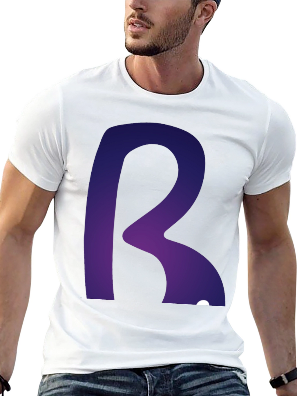 Letter R Graphic Tee - Modern Gradient Design