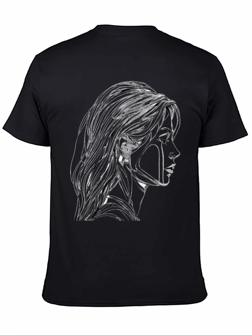 Abstract Woman Graphic Black T-Shirt