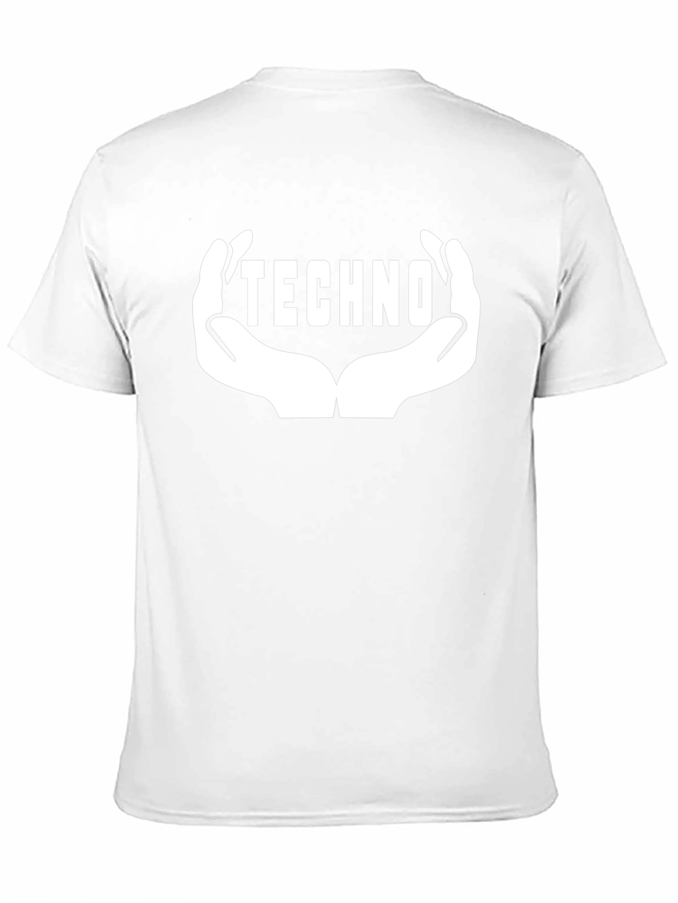 Techno Music Graphic Tee - Hands Design Black Cotton