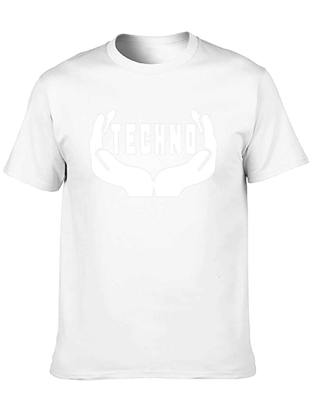 Techno Music Graphic Tee - Hands Design Black Cotton