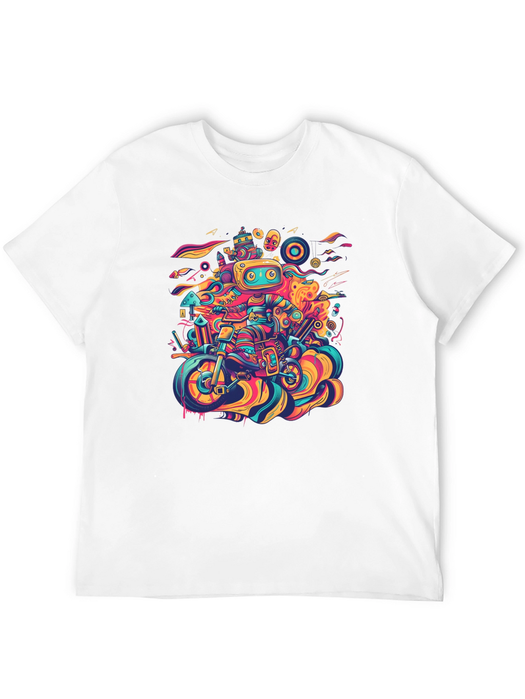 Robot Ride T-Shirt - Cool Graphic Tee