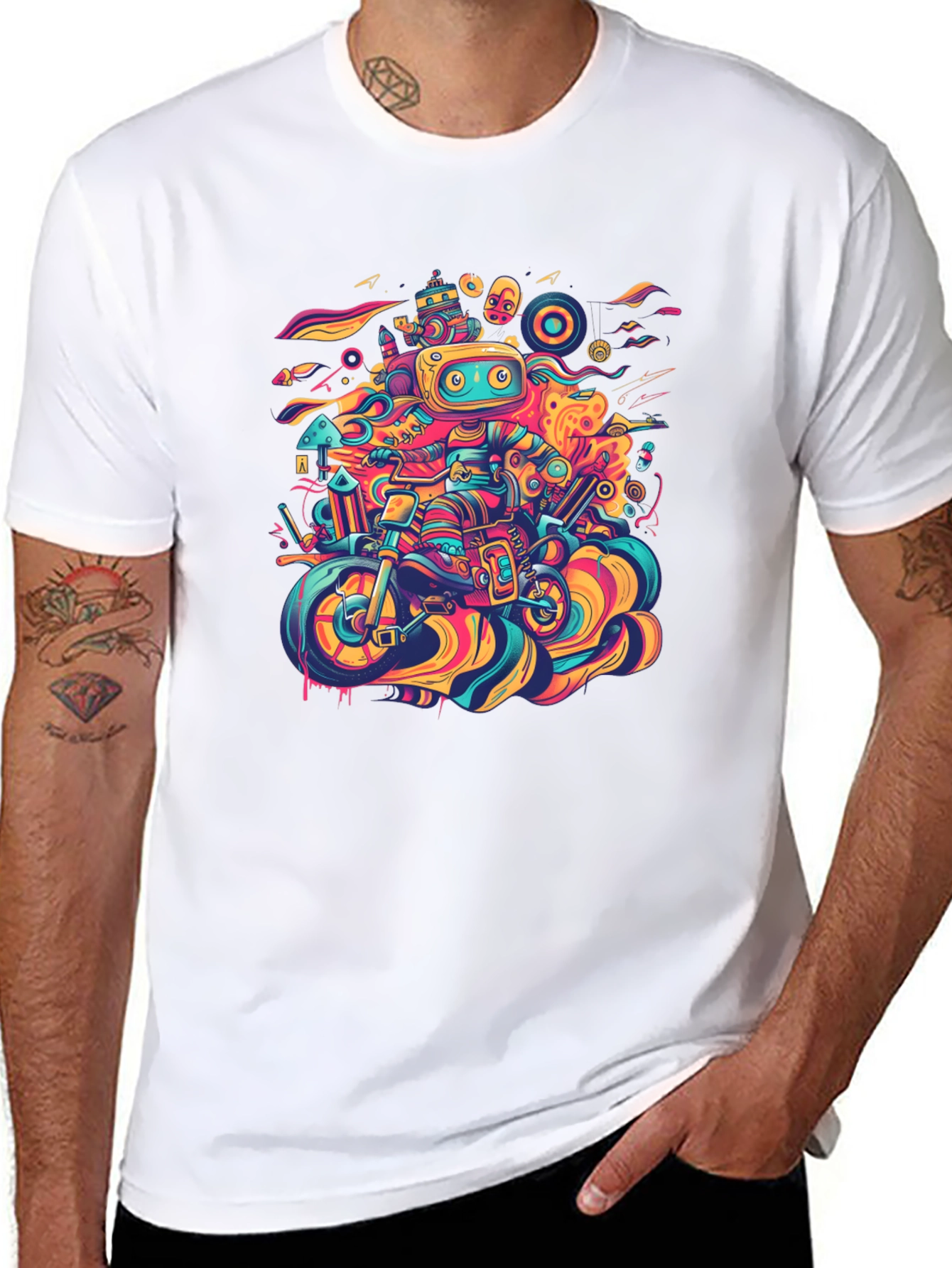 Robot Ride T-Shirt - Cool Graphic Tee