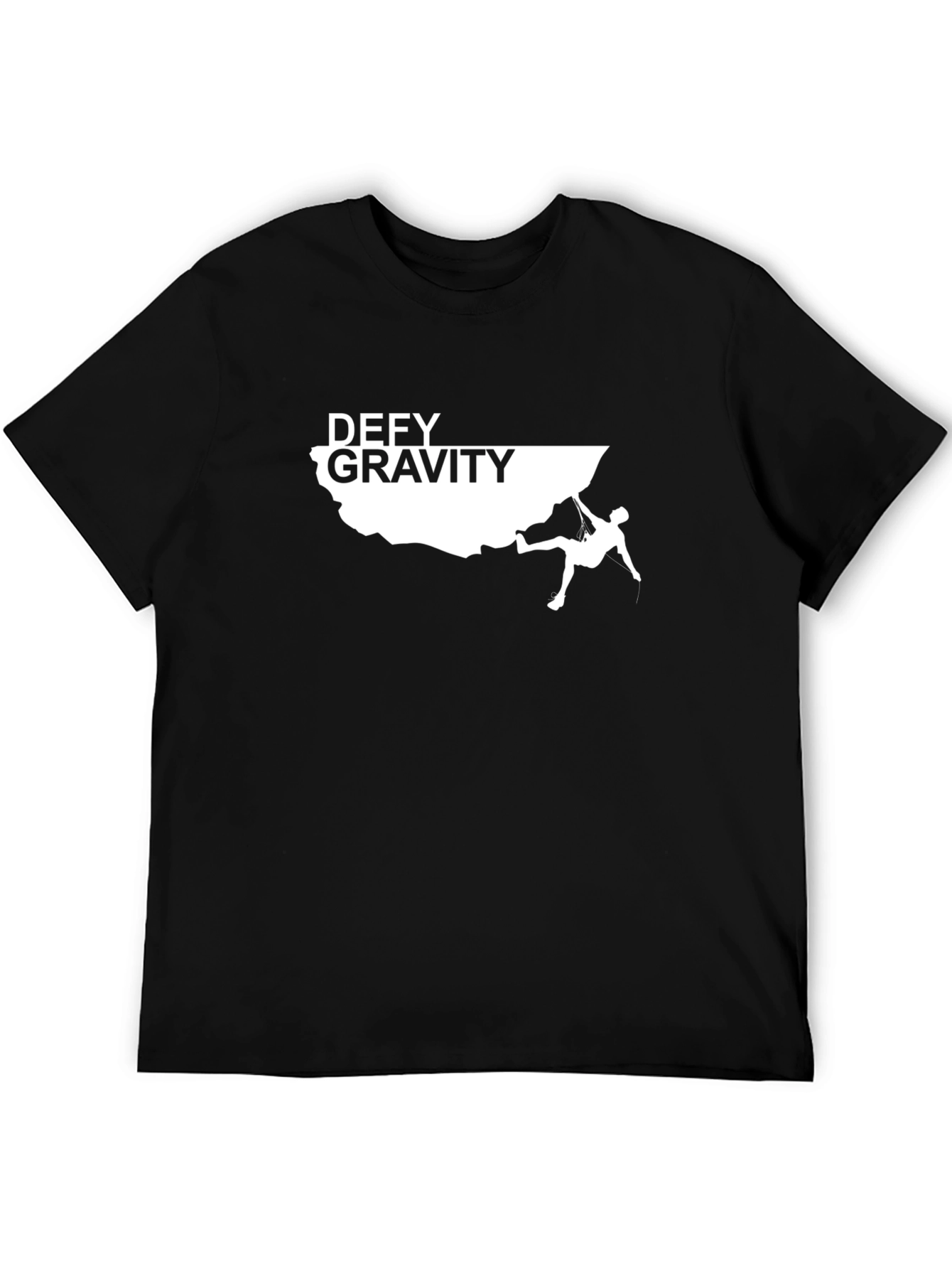 Defy Gravity Climbing Graphic T-Shirt - Black