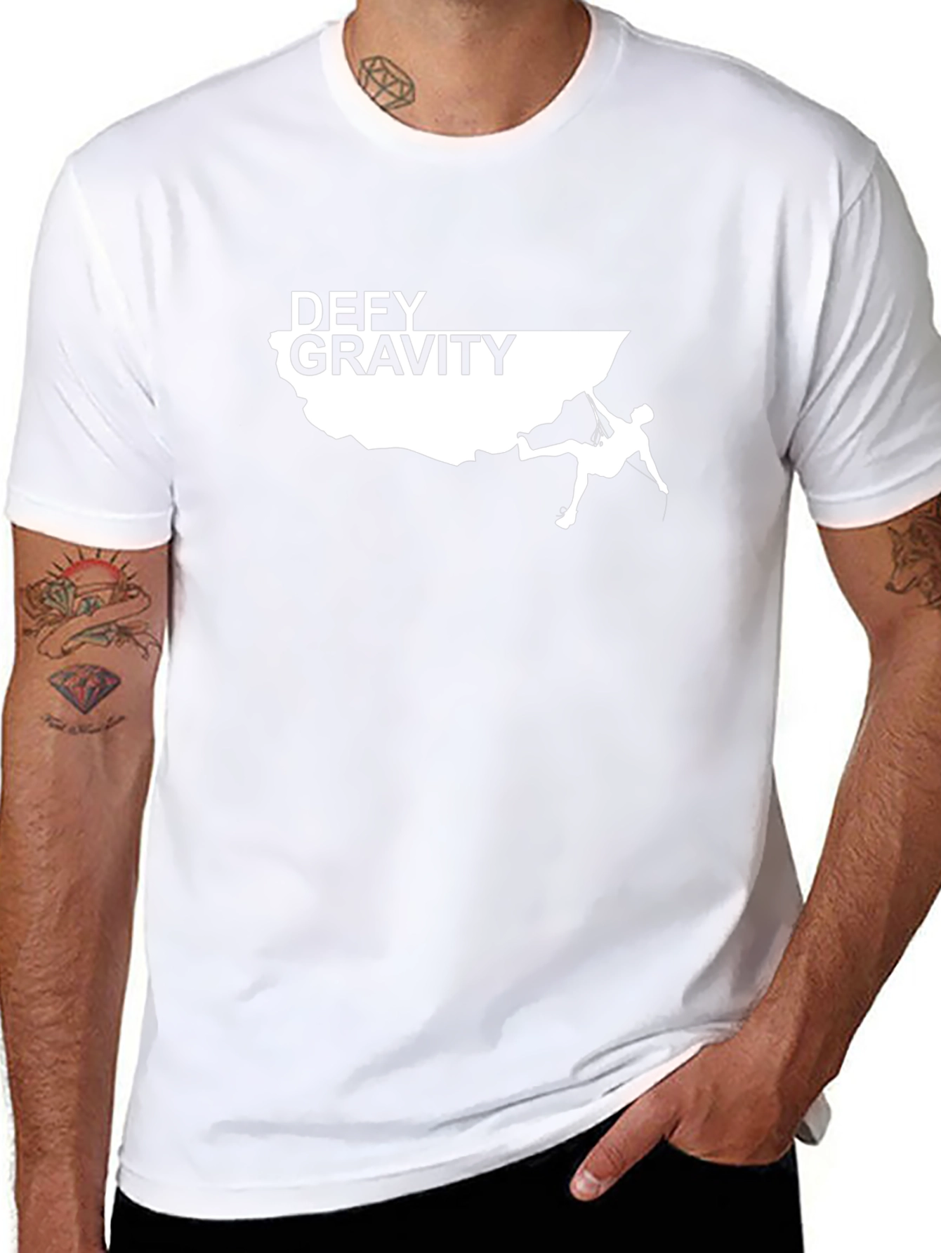 Defy Gravity Climbing Graphic T-Shirt - Black