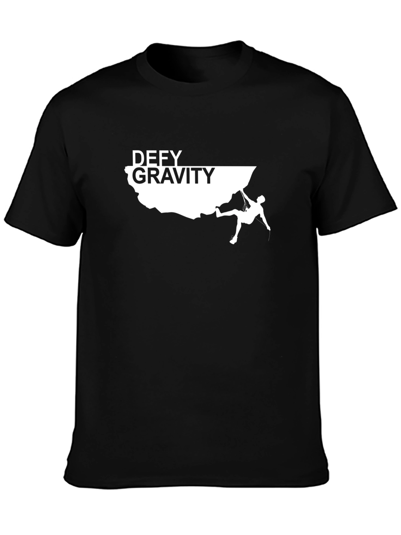 Defy Gravity Climbing Graphic T-Shirt - Black