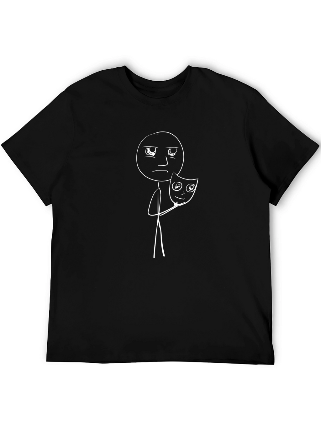 Sad Stick Figure Mask T-Shirt