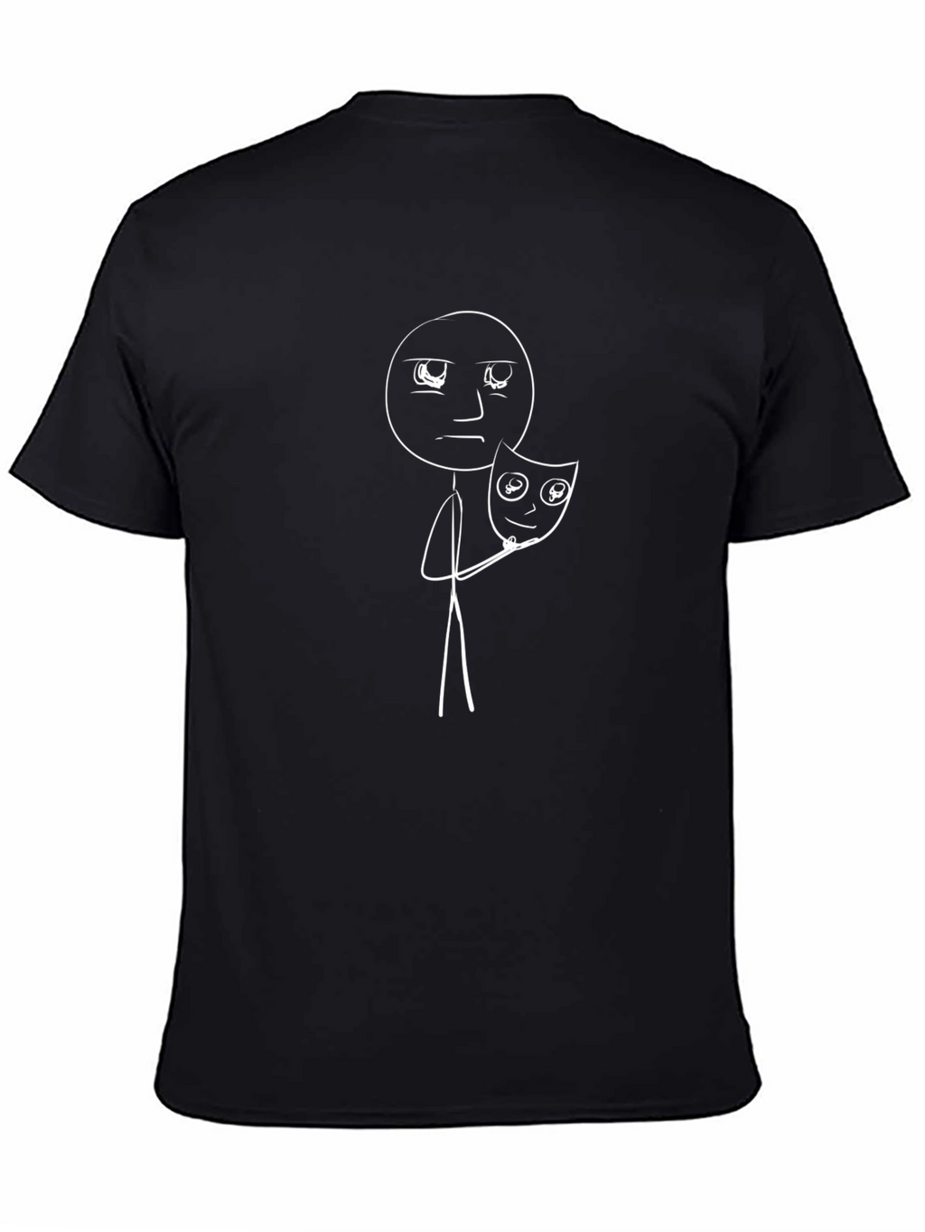 Sad Stick Figure Mask T-Shirt