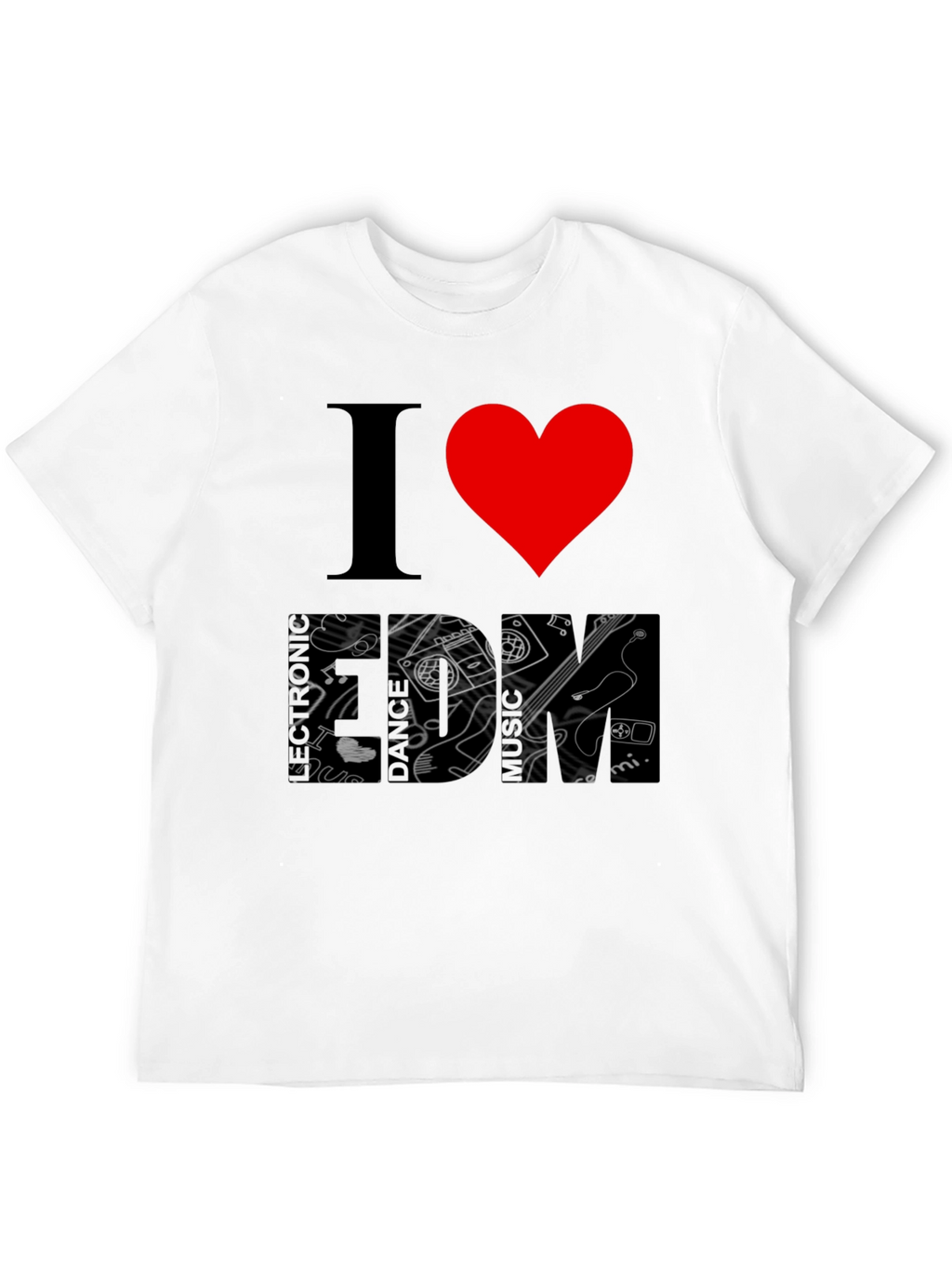I Heart Music Black Graphic T-Shirt