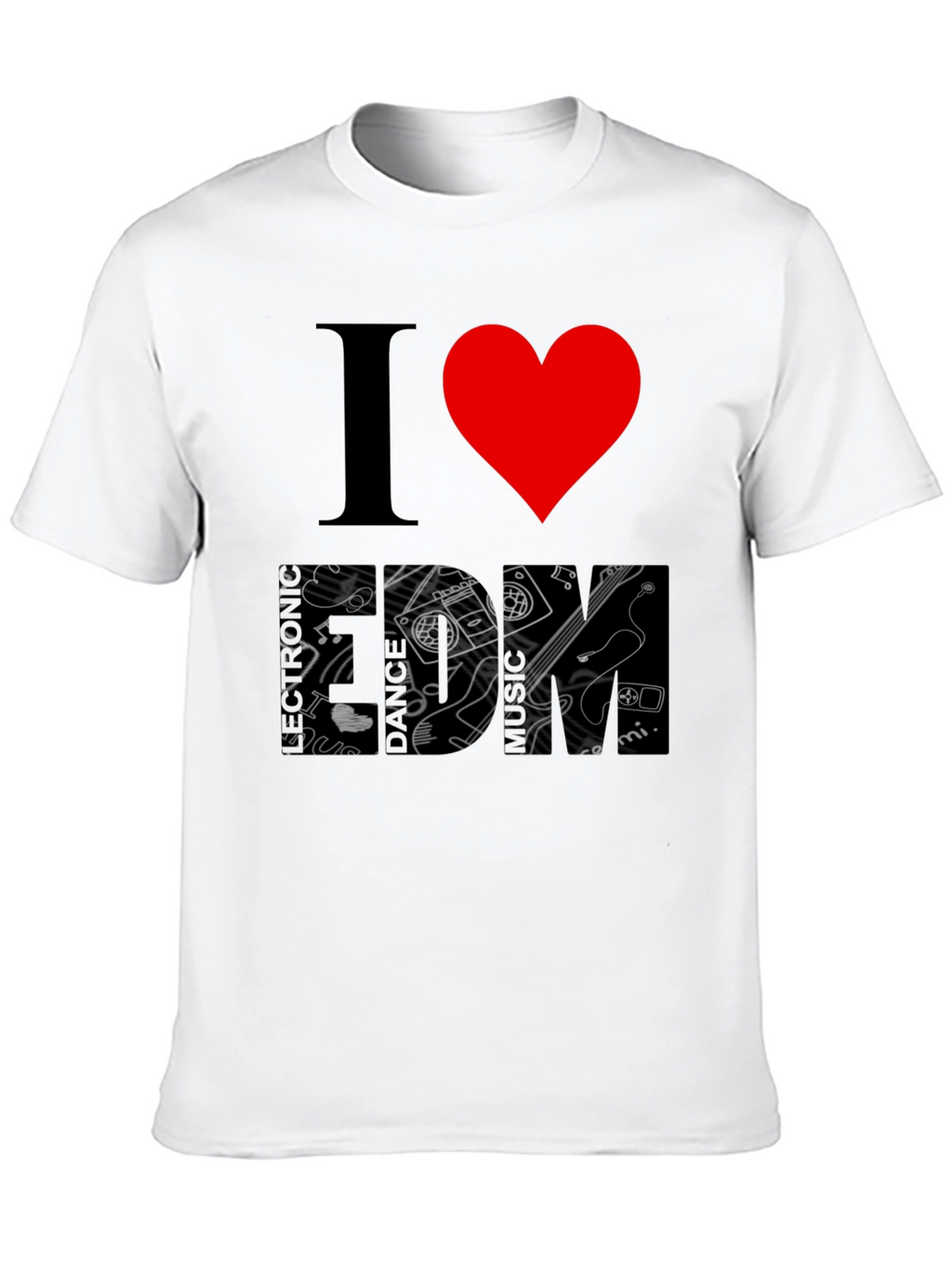 I Heart Music Black Graphic T-Shirt