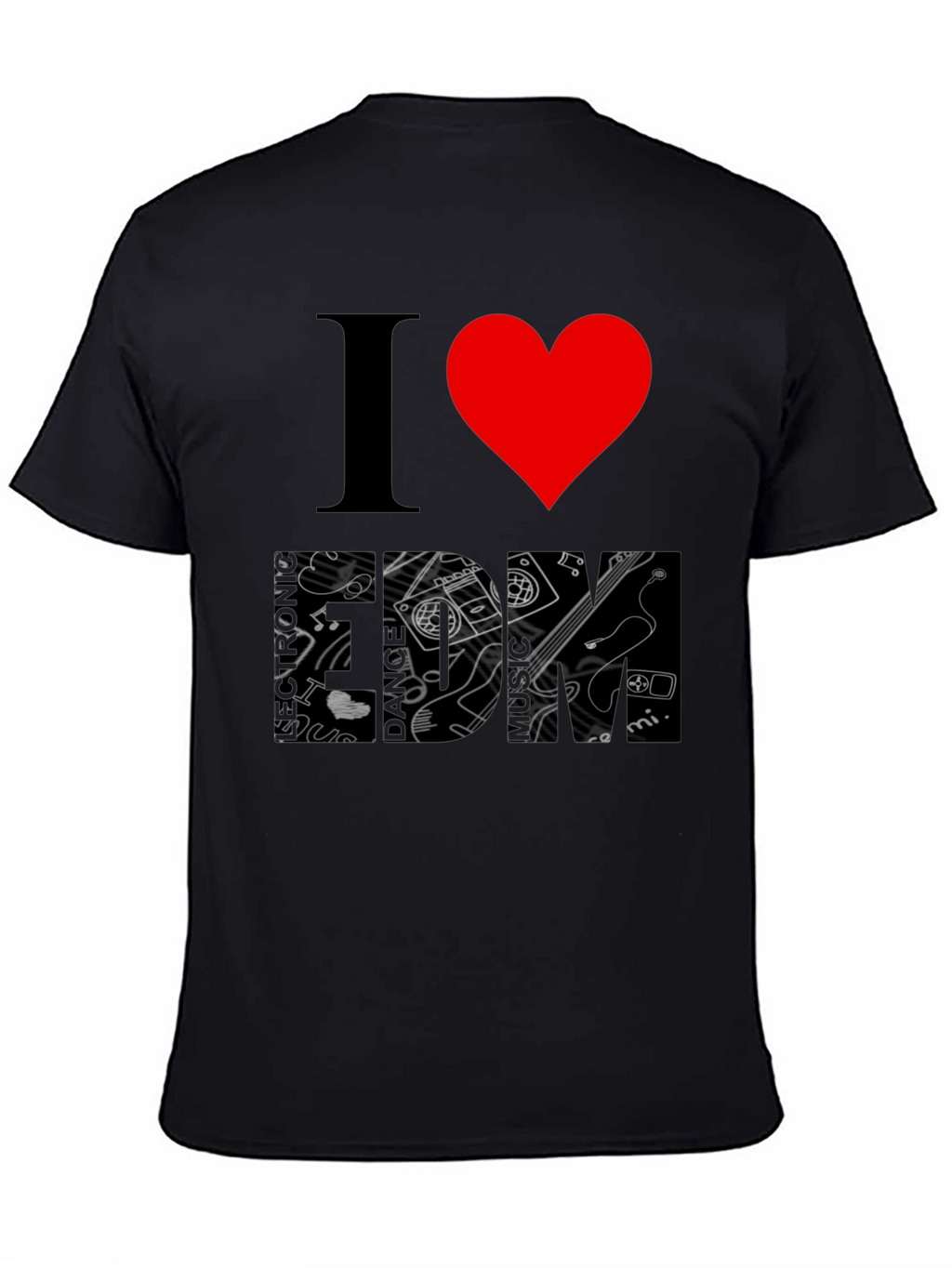 I Heart Music Black Graphic T-Shirt