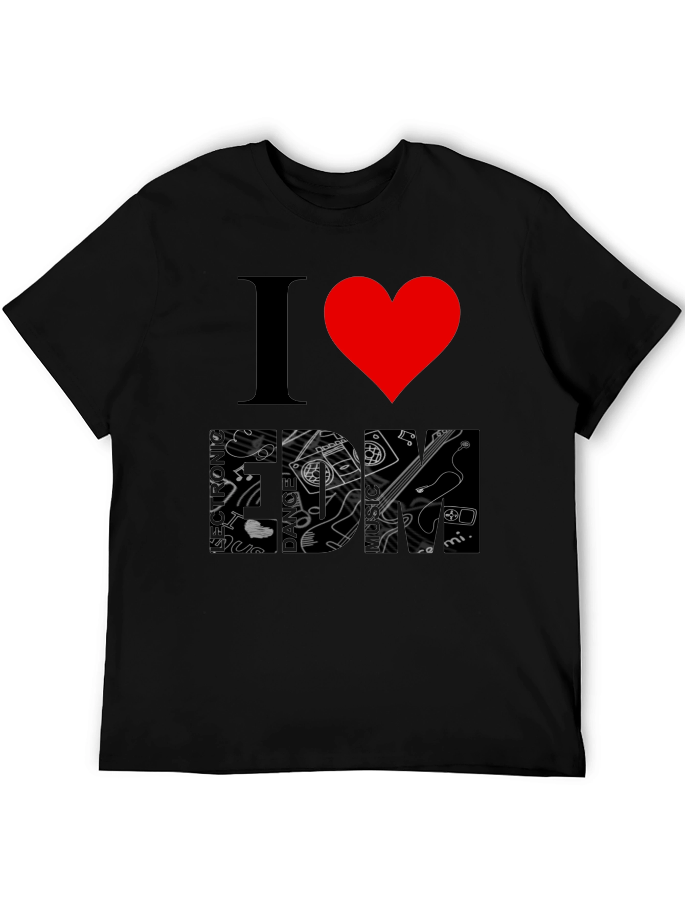 I Heart Music Black Graphic T-Shirt
