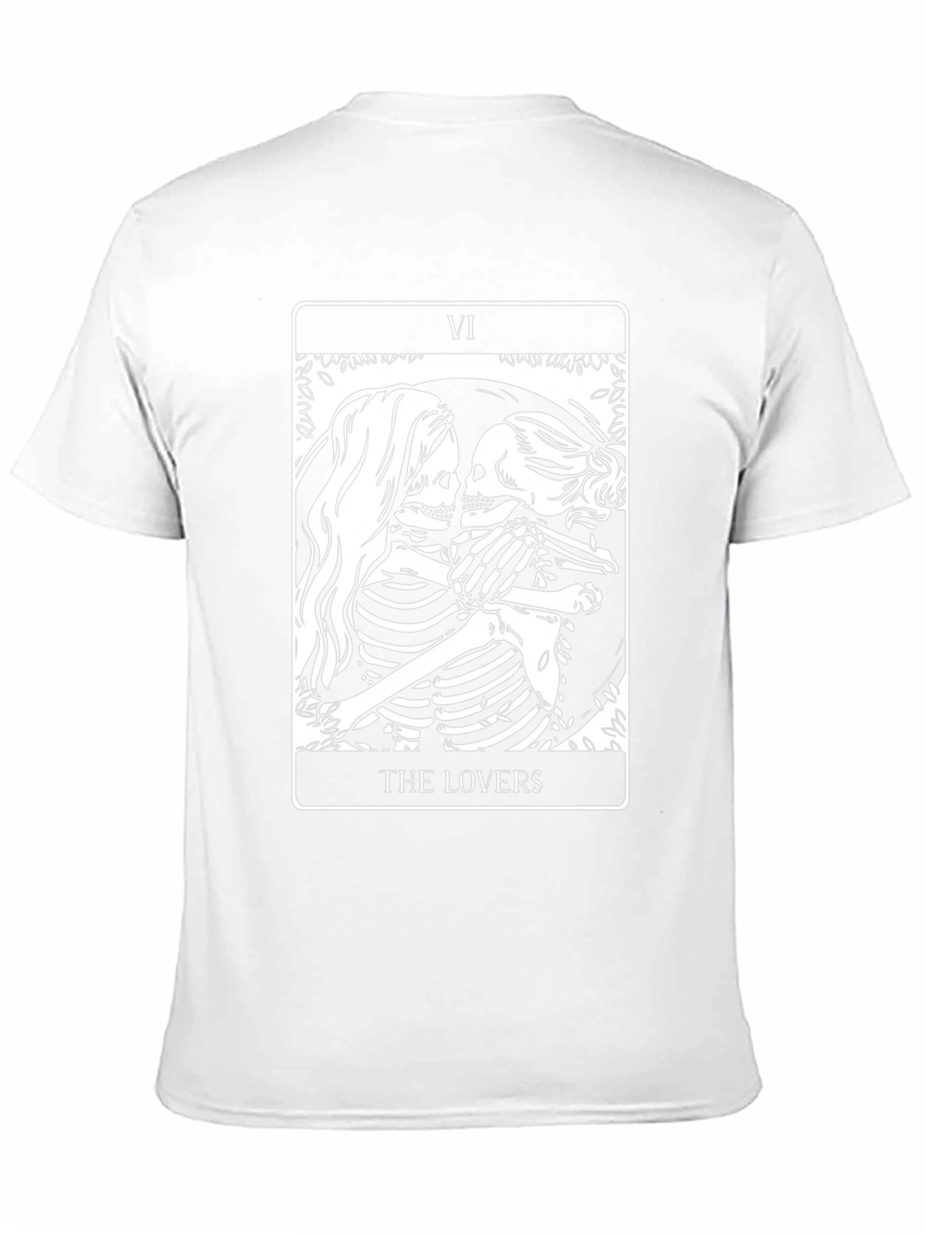 The Lovers Tarot Card Skeleton Graphic Black T-Shirt