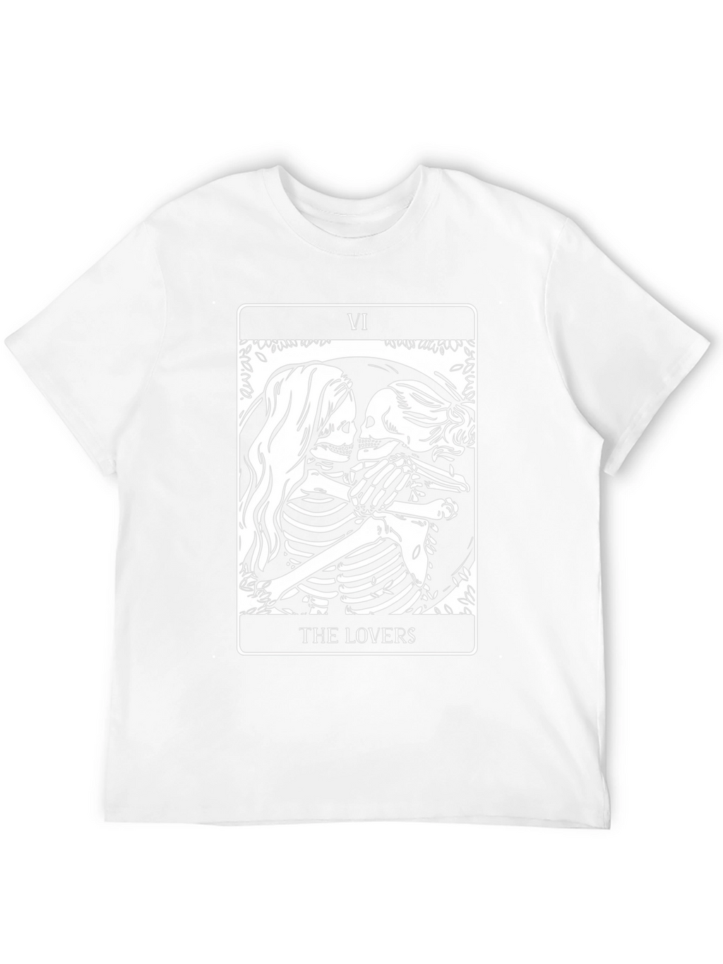The Lovers Tarot Card Skeleton Graphic Black T-Shirt