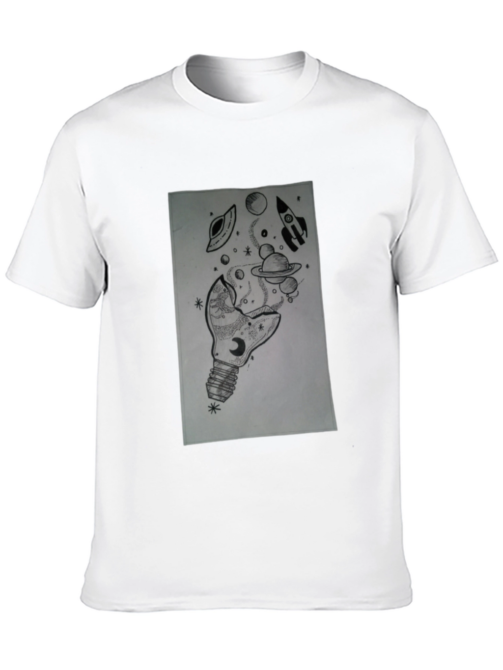 Space Bulb Black T-Shirt - Galaxy Dream Tee