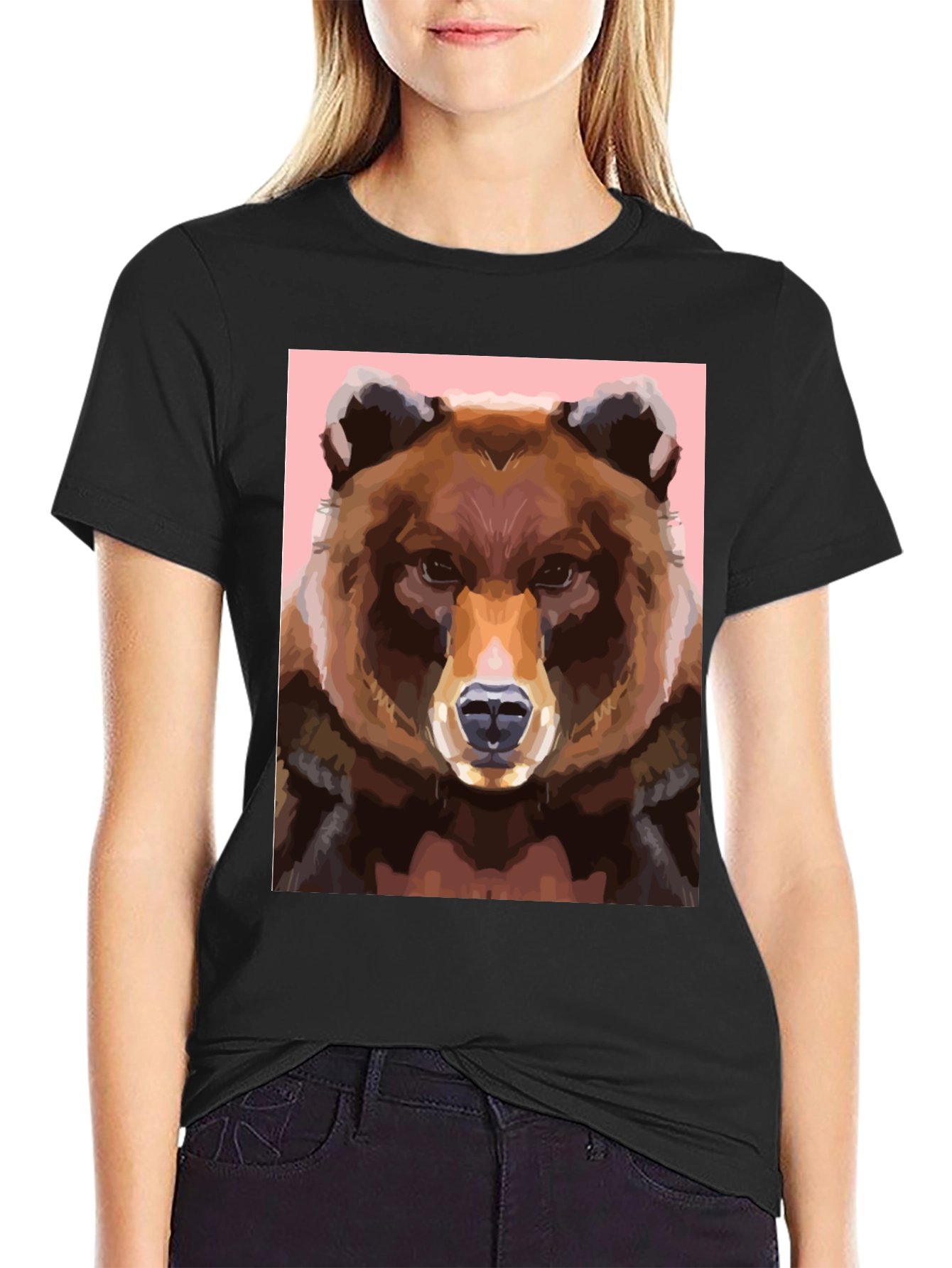 Bear Graphic Tee - Cool Animal Print Shirt
