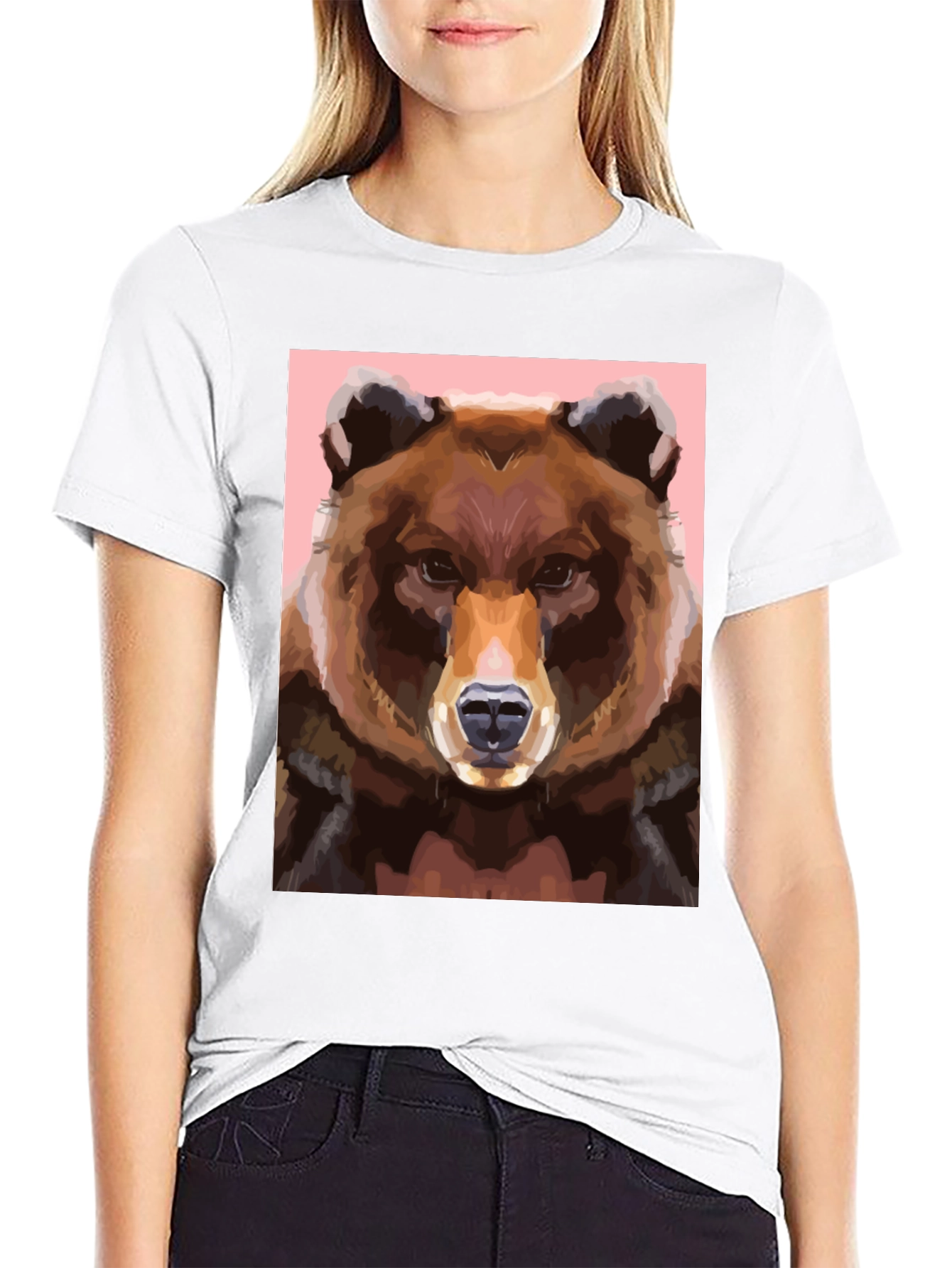 Bear Graphic Tee - Cool Animal Print Shirt