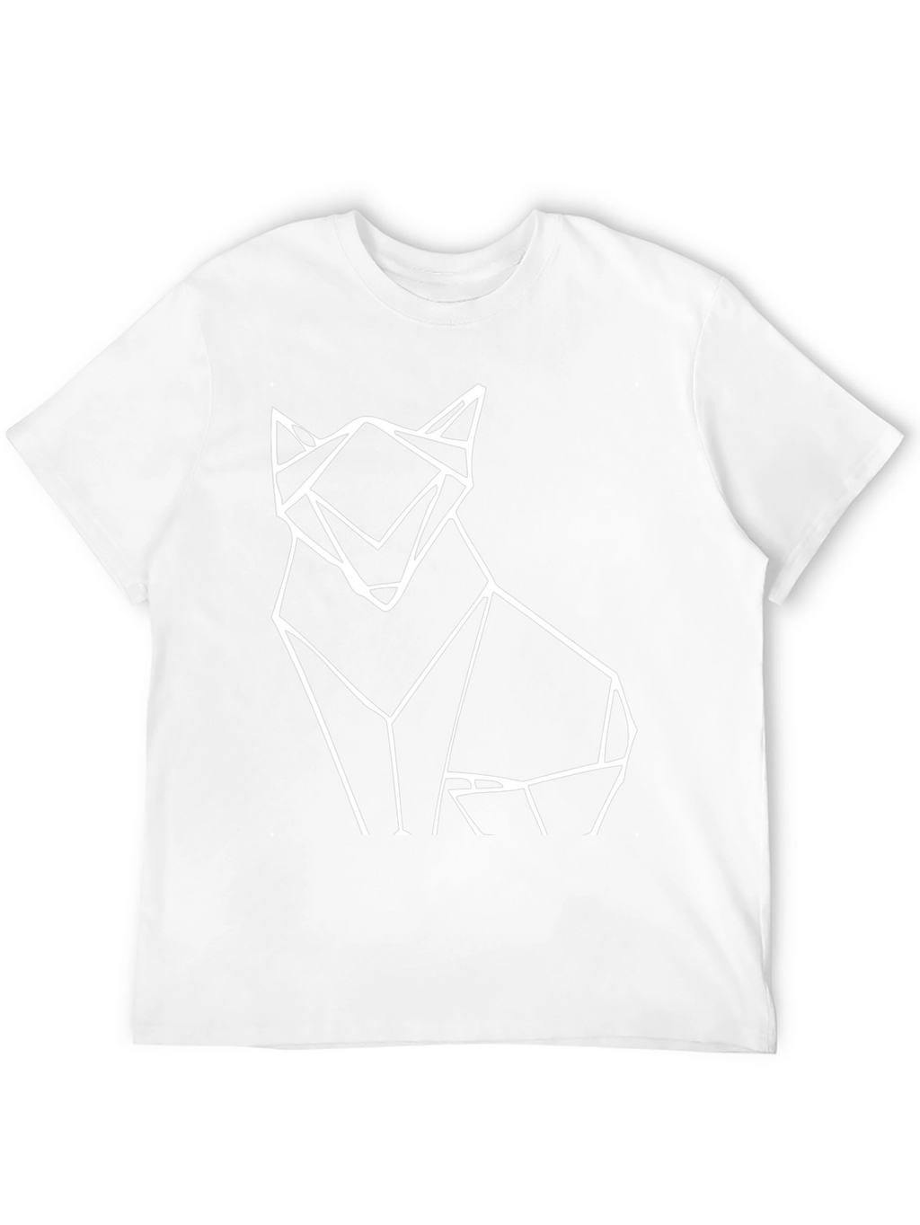 Geometric Wolf Graphic Tee - Black