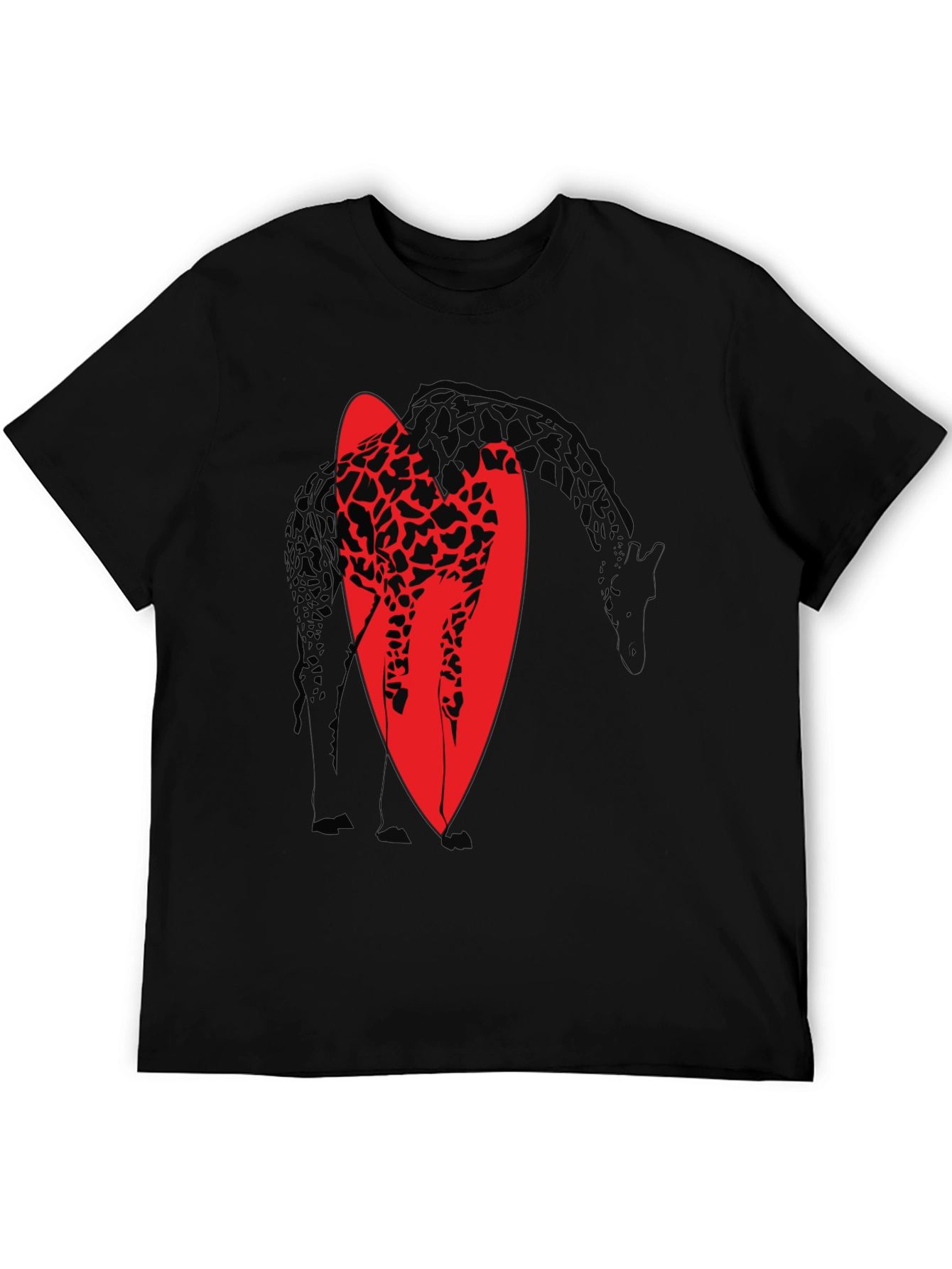 Giraffe Graphic Tee - Stylish Black Cotton T-Shirt
