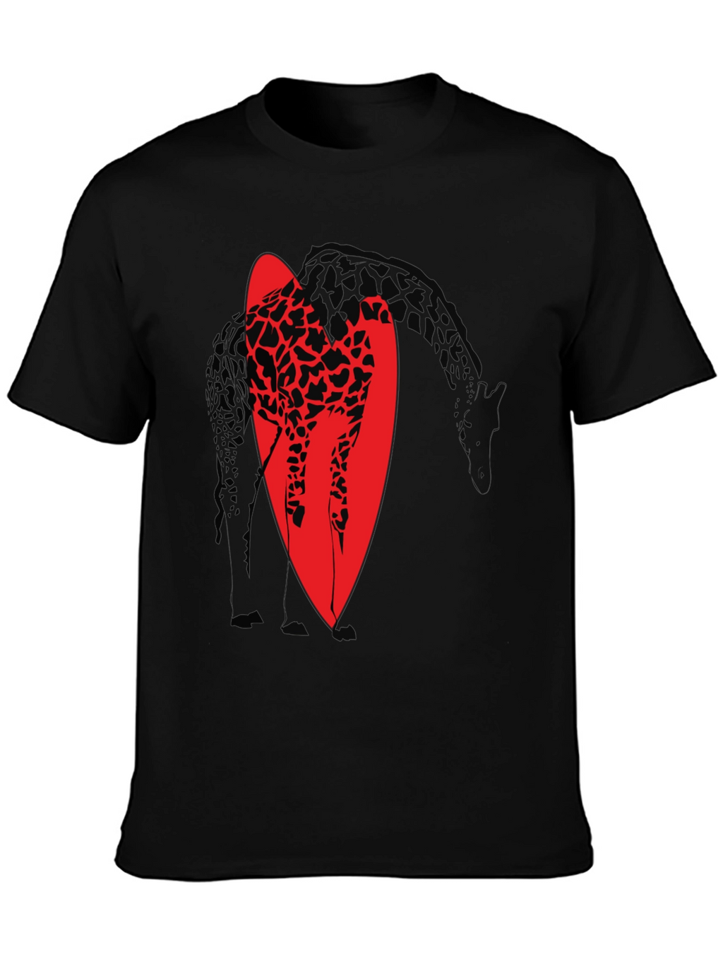 Giraffe Graphic Tee - Stylish Black Cotton T-Shirt