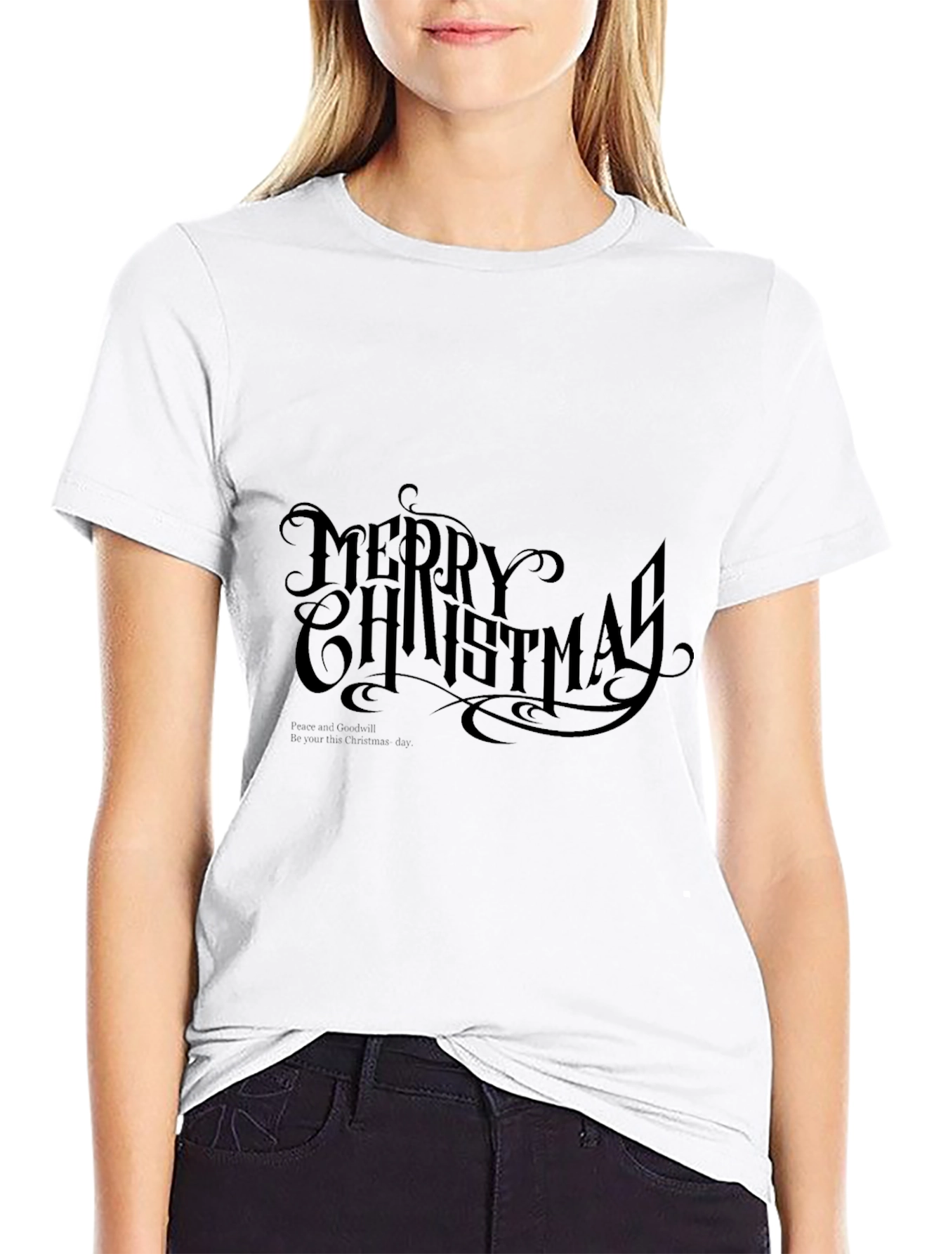 Merry Christmas Black Graphic Tee