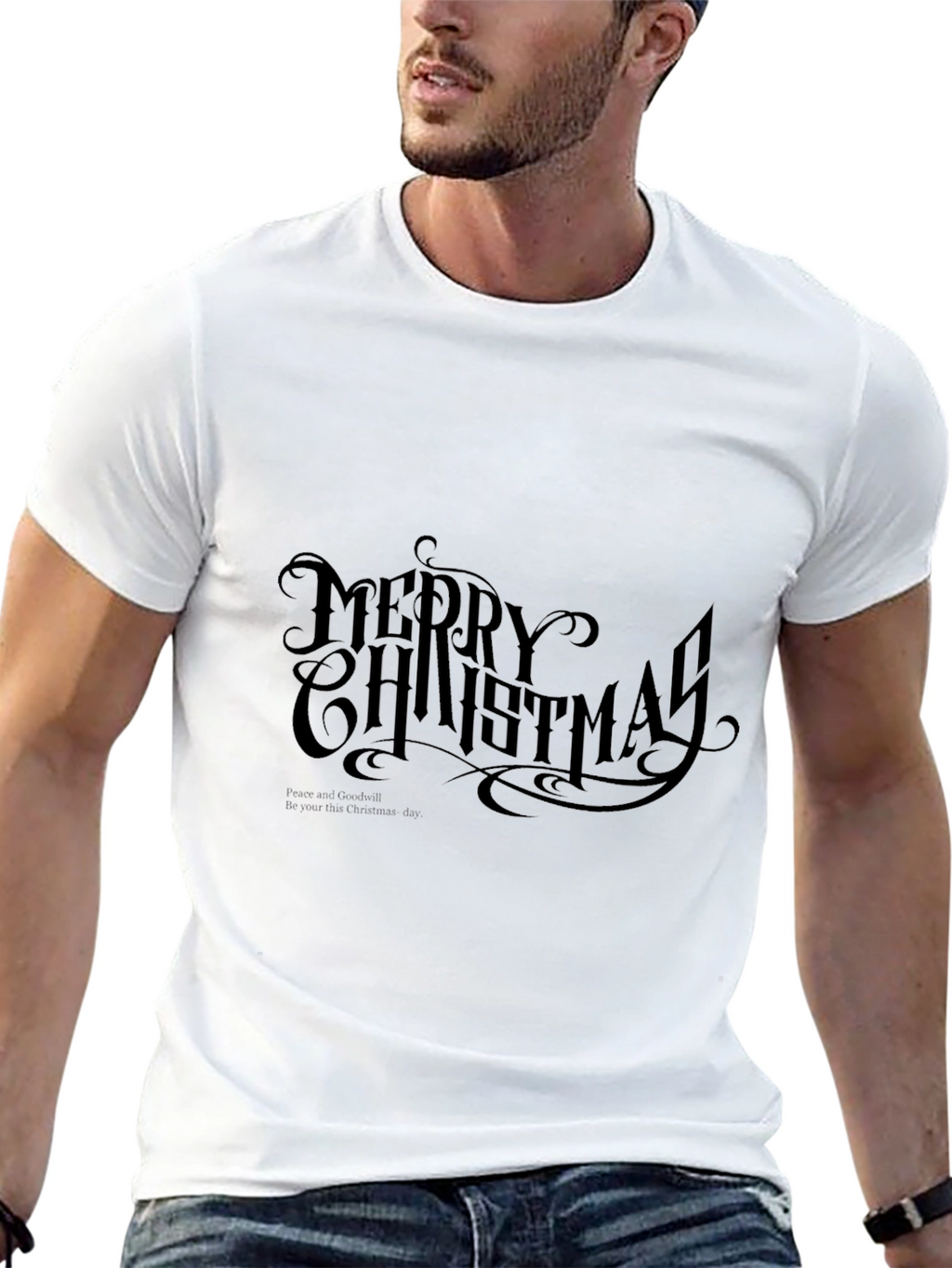 Merry Christmas Black Graphic Tee