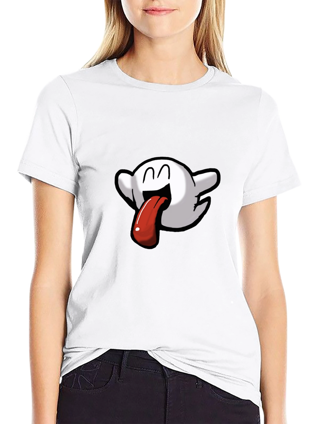 Boo Tongue T-Shirt - Quirky Black Tee