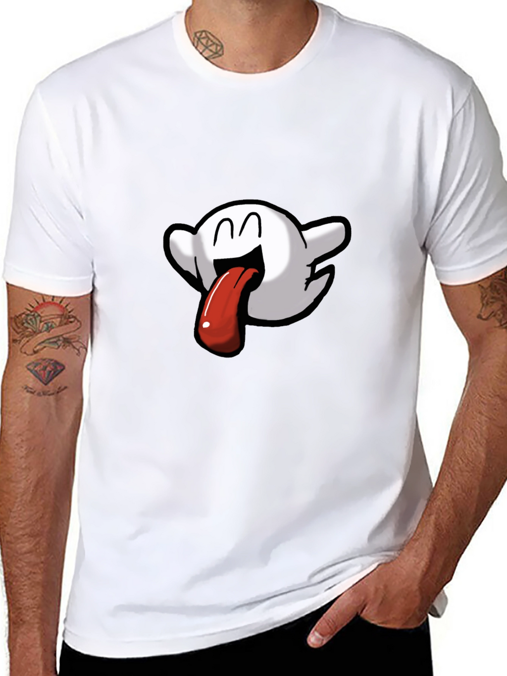 Boo Tongue T-Shirt - Quirky Black Tee