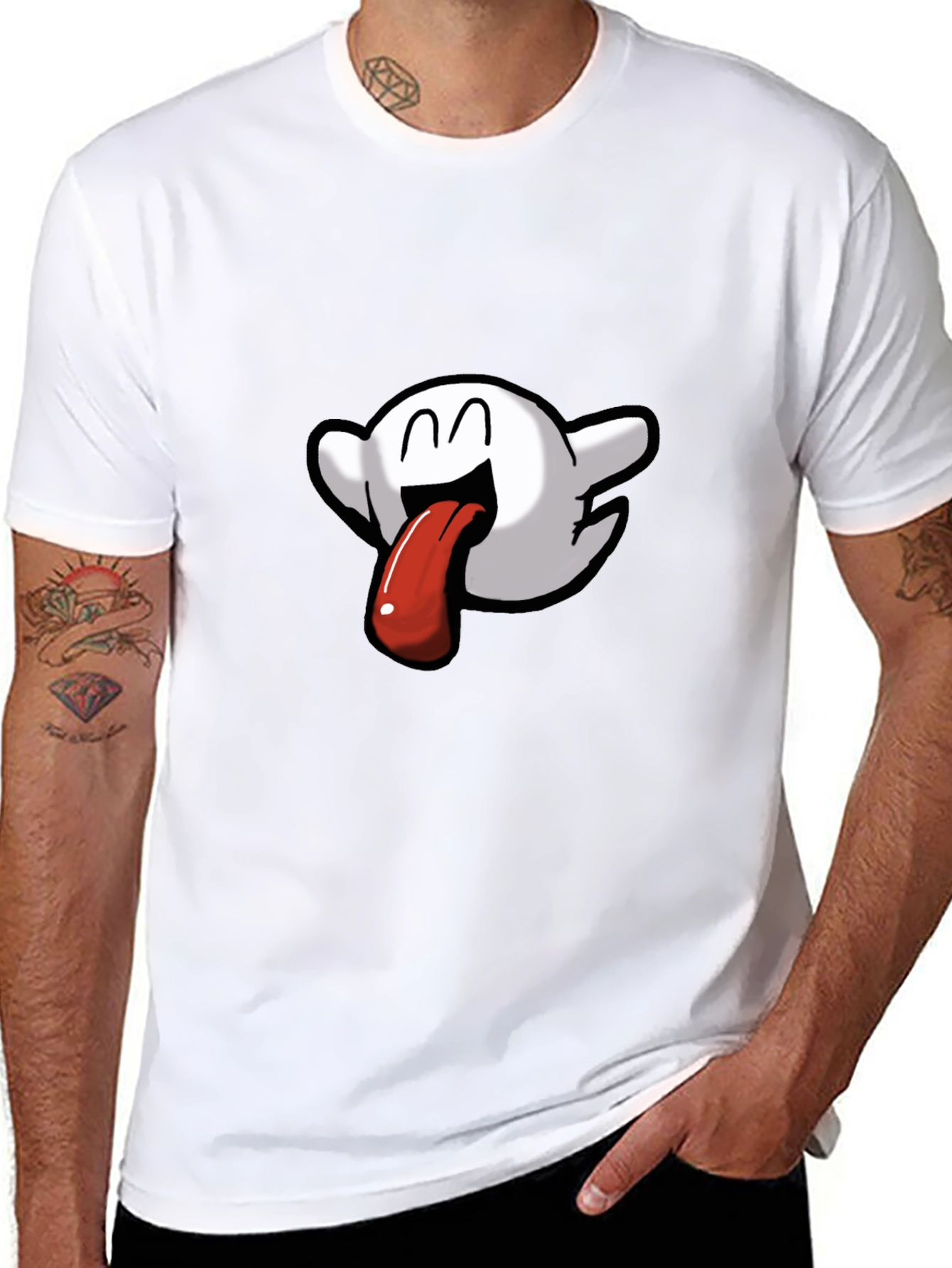 Boo Tongue T-Shirt - Quirky Black Tee