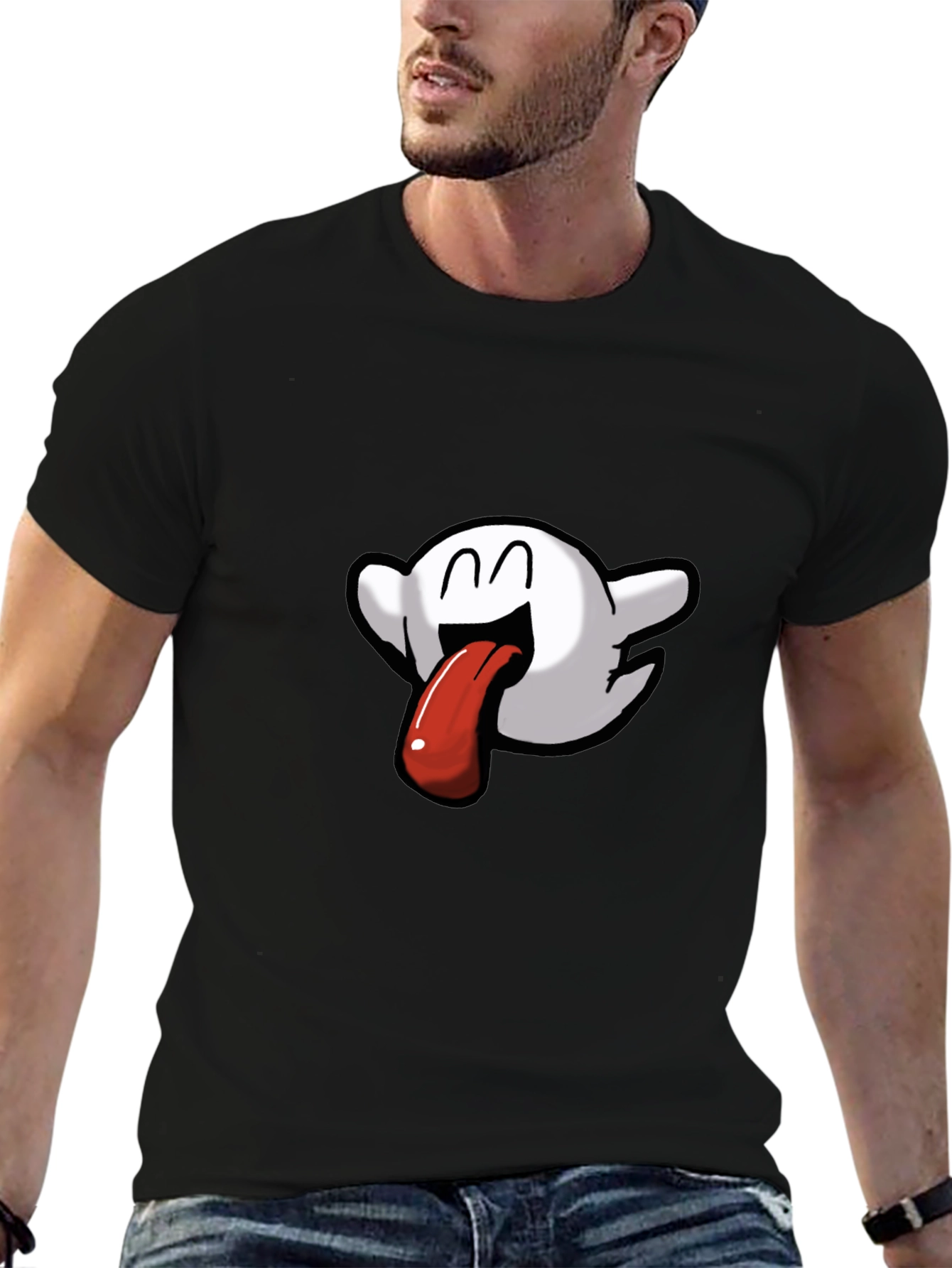 Boo Tongue T-Shirt - Quirky Black Tee