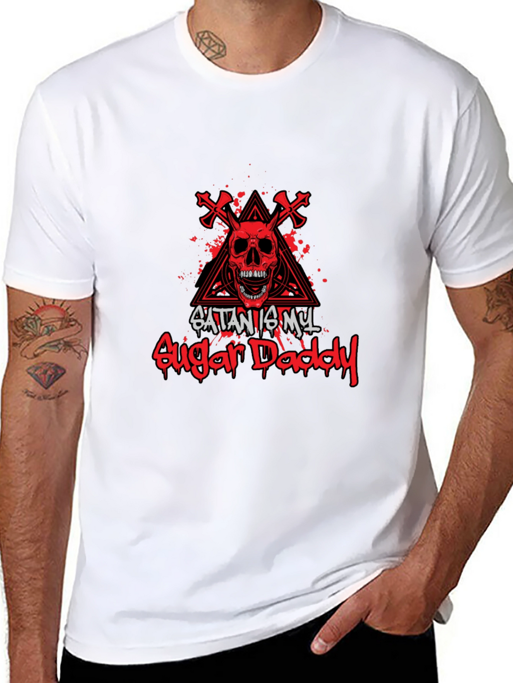 Satan is My Sugar Daddy Black Graphic Tee