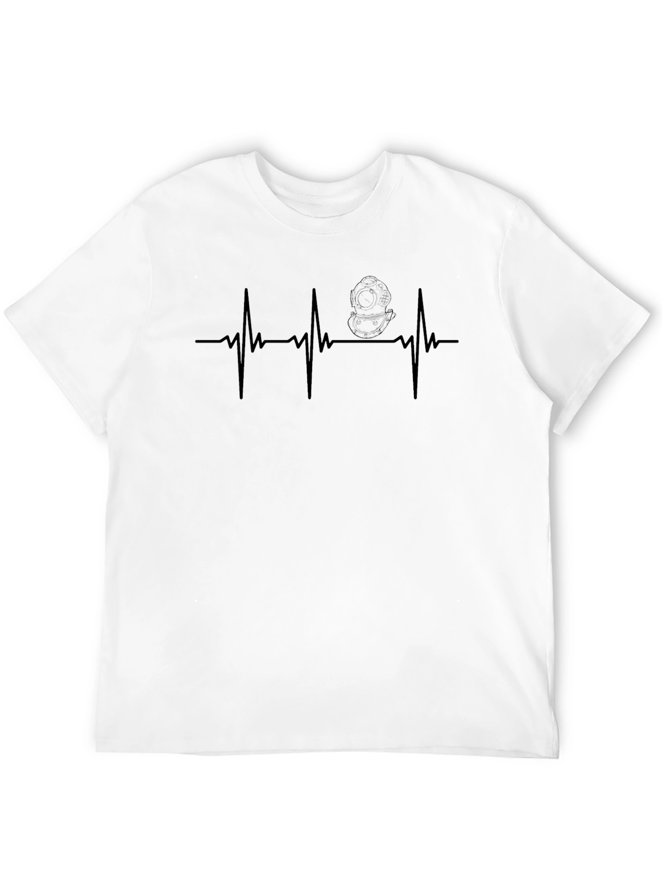 Diver Heartbeat T-Shirt - Black