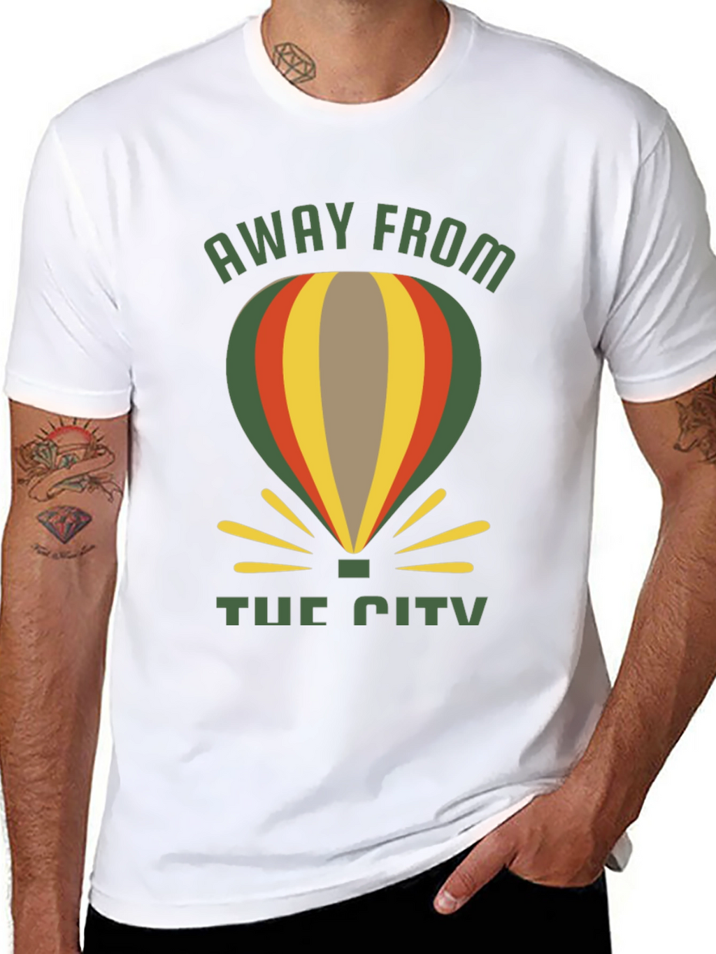 Away From The City Hot Air Balloon T-Shirt