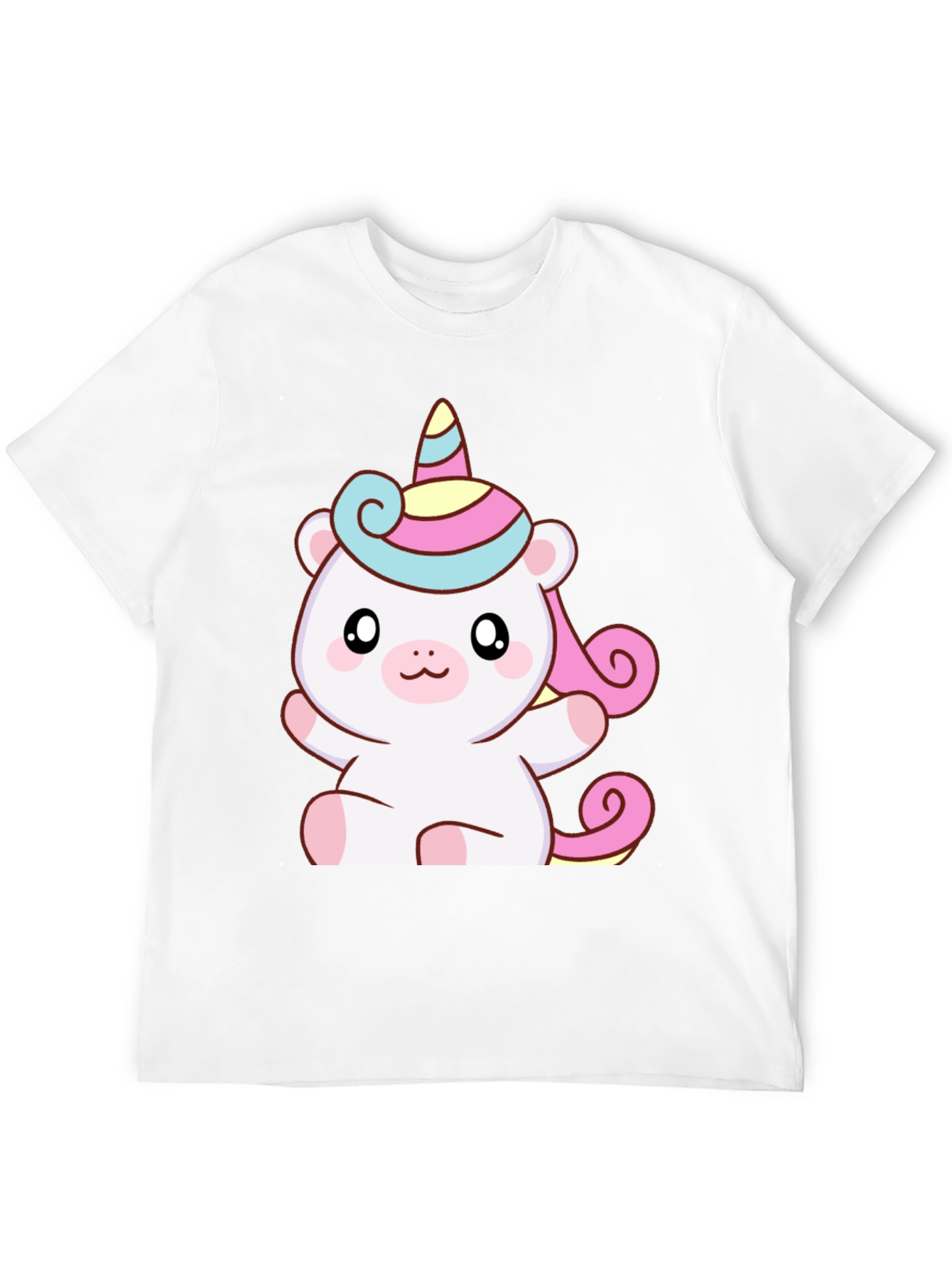 Cute Unicorn Bear Graphic Black T-Shirt