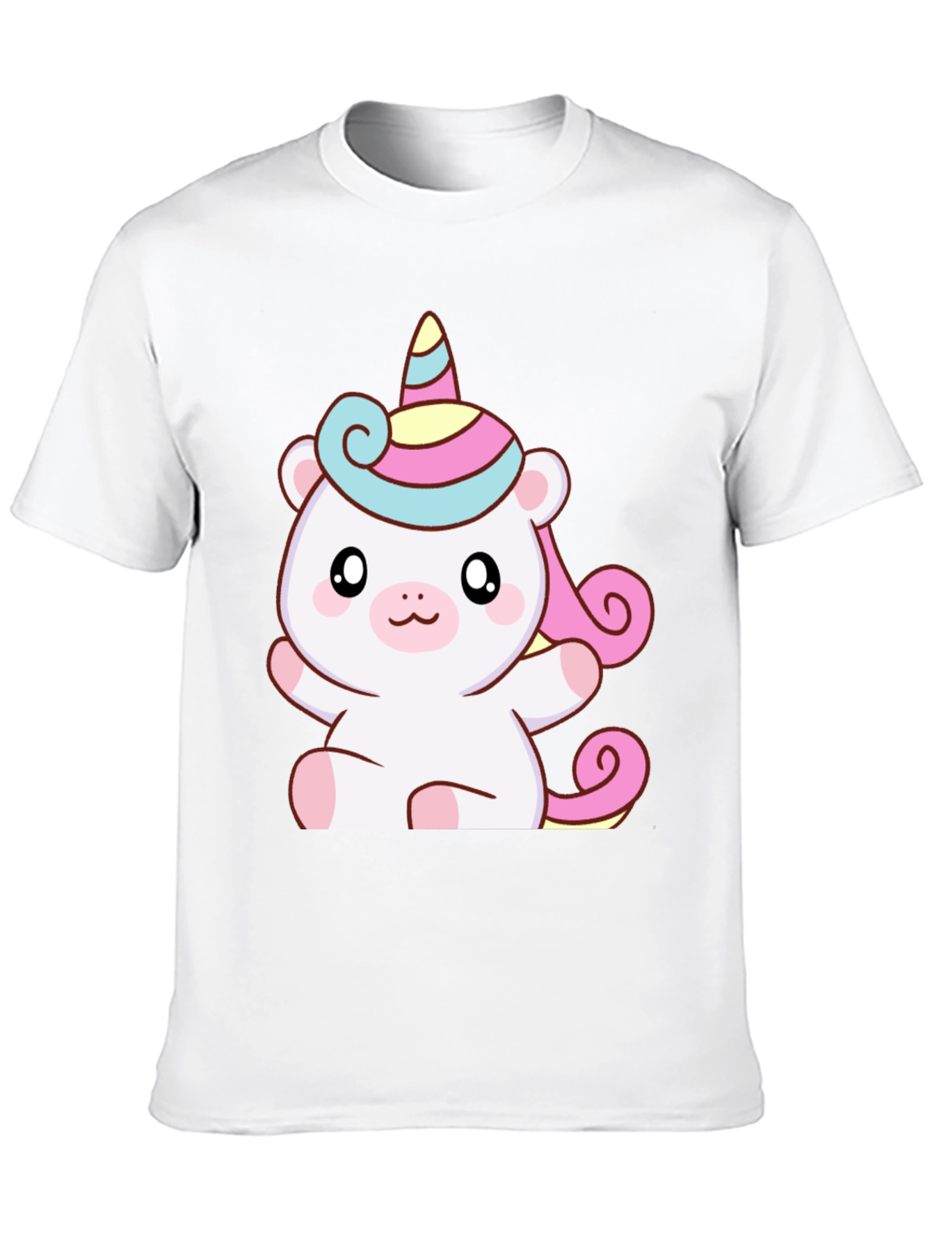 Cute Unicorn Bear Graphic Black T-Shirt