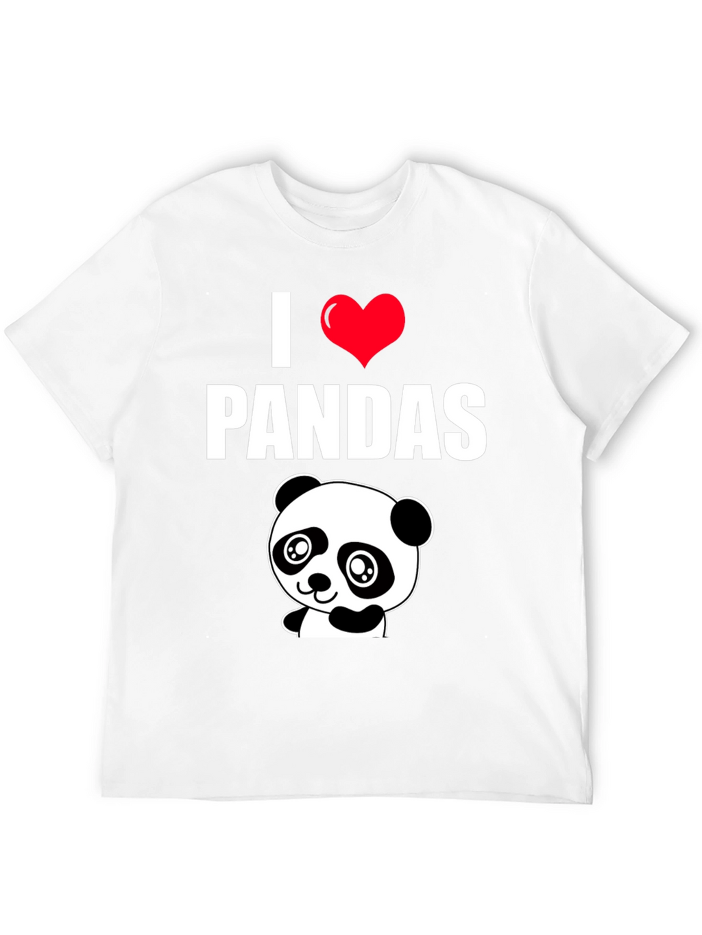 I Heart Pandas Black Graphic Tee Shirt
