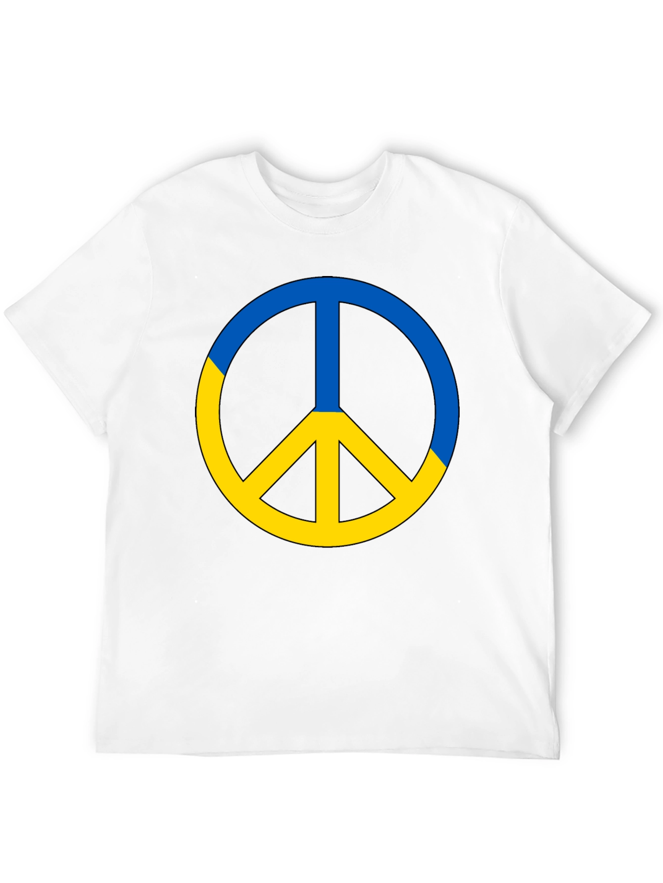 Ukraine Peace Sign T-Shirt - Black