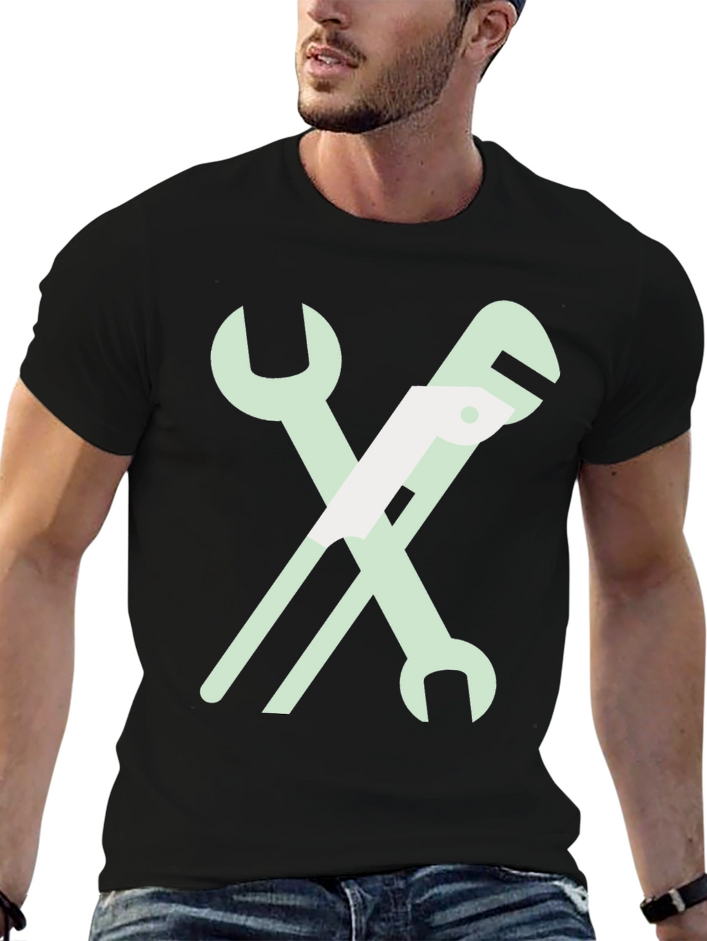 Wrench Graphic T-Shirt - Black Cotton Tee