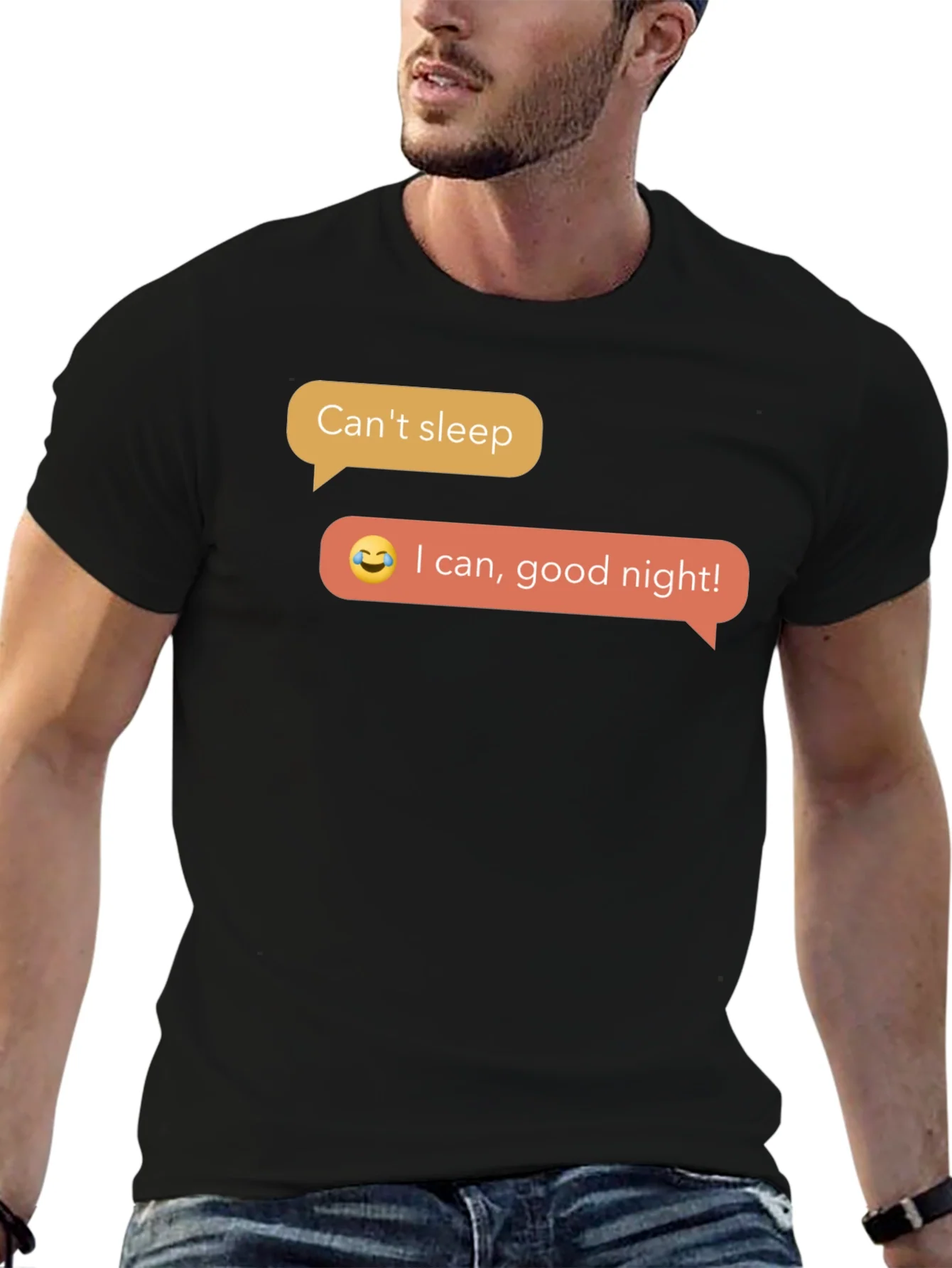 Funny Cant Sleep T-Shirt - Black Short Sleeve Tee