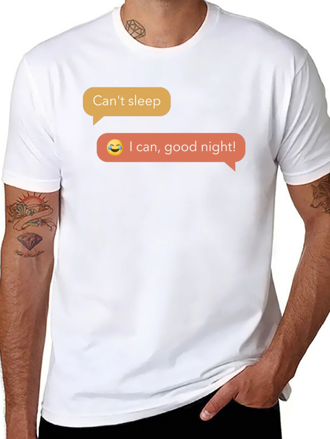 Funny Cant Sleep T-Shirt - Black Short Sleeve Tee