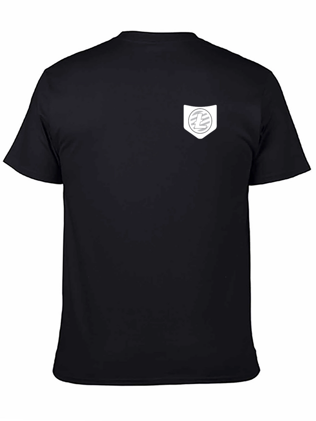 Black Crypto T-Shirt with Pocket Litecoin Logo