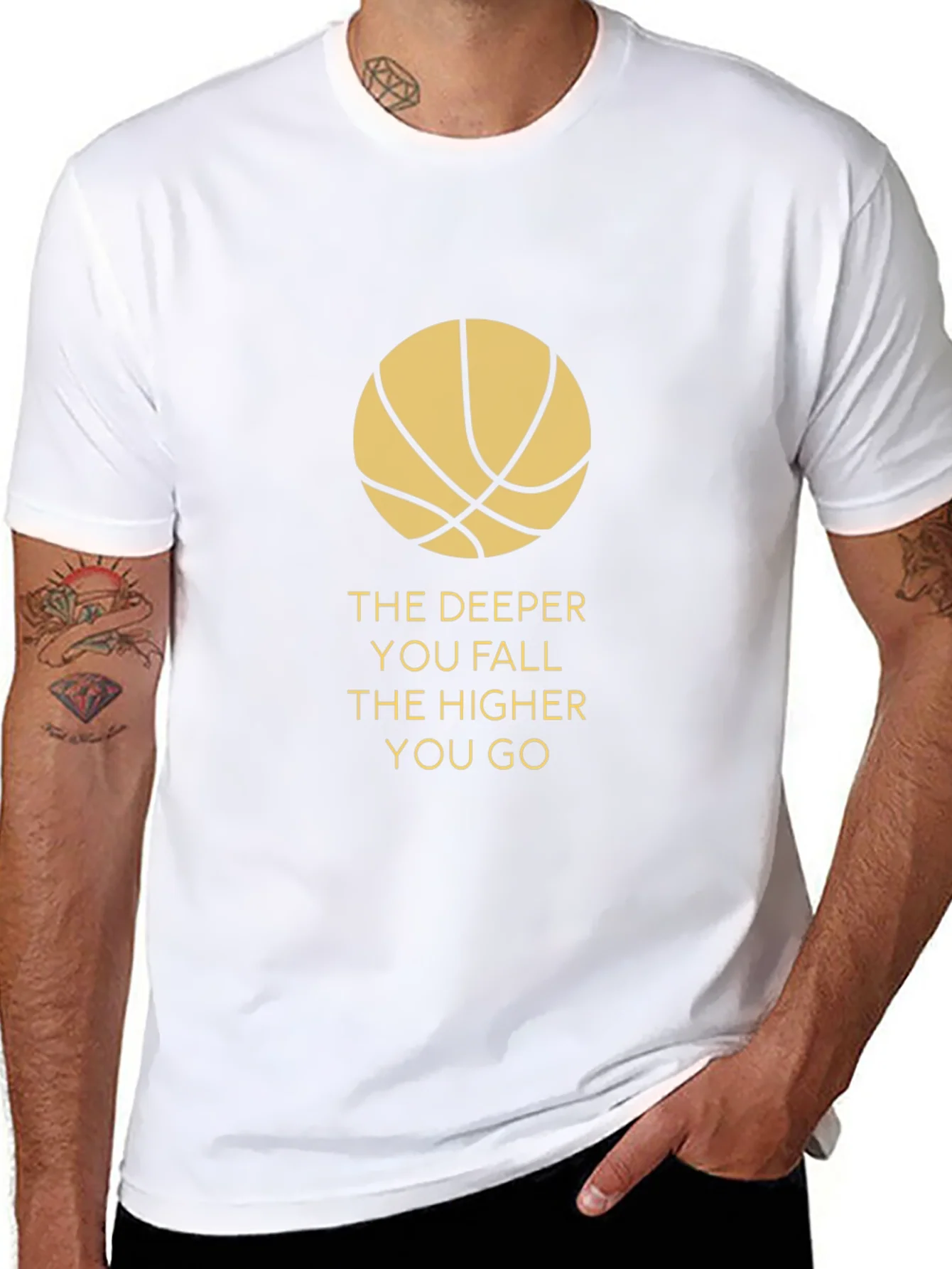 Basketball Graphic Tee - The Deeper You Fall The Higher You Go