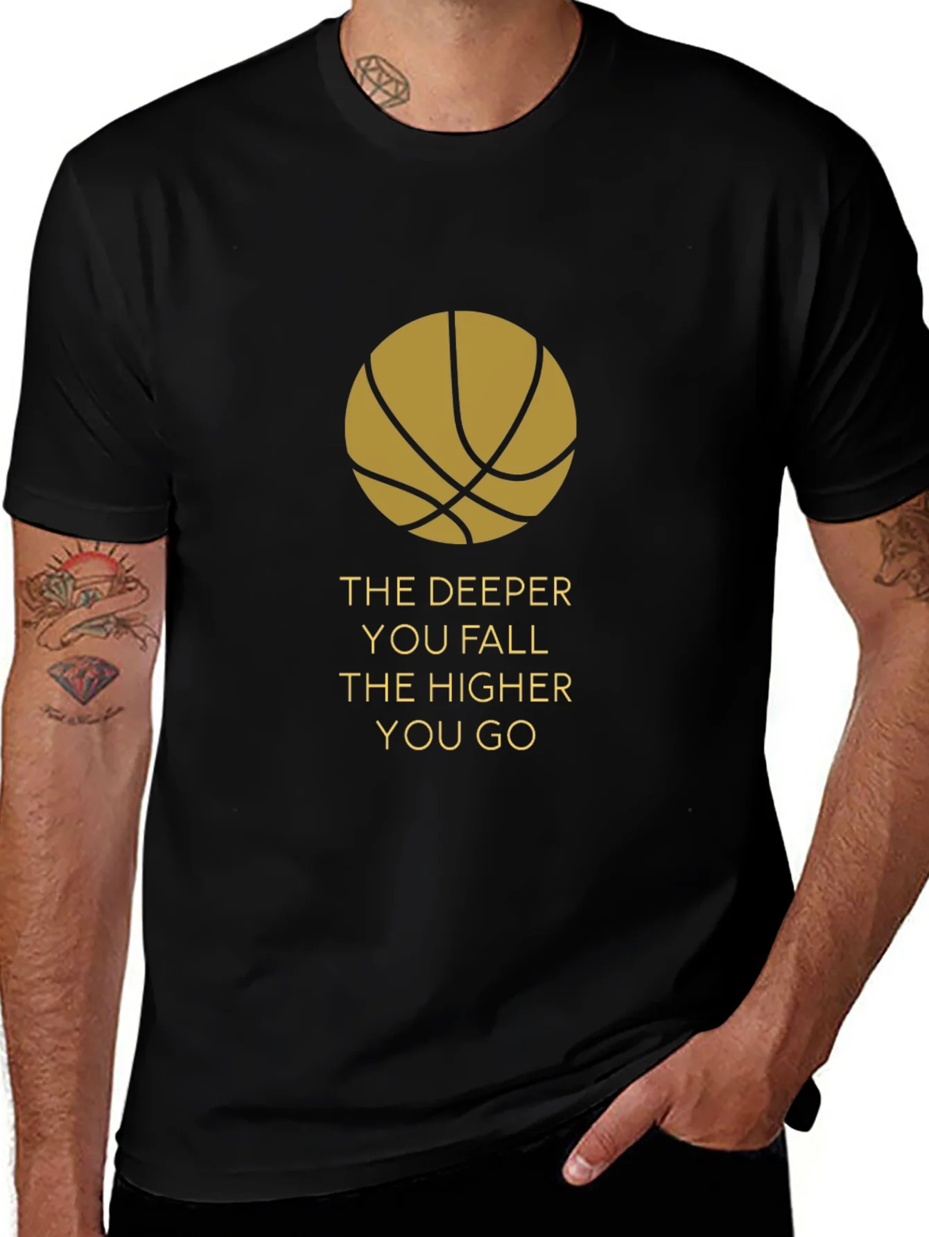 Basketball Graphic Tee - The Deeper You Fall The Higher You Go