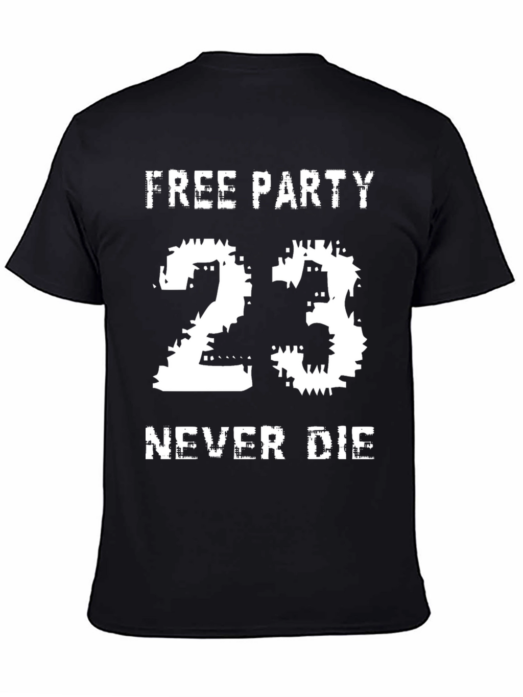 Free Party 23 Never Die Black Graphic Tee
