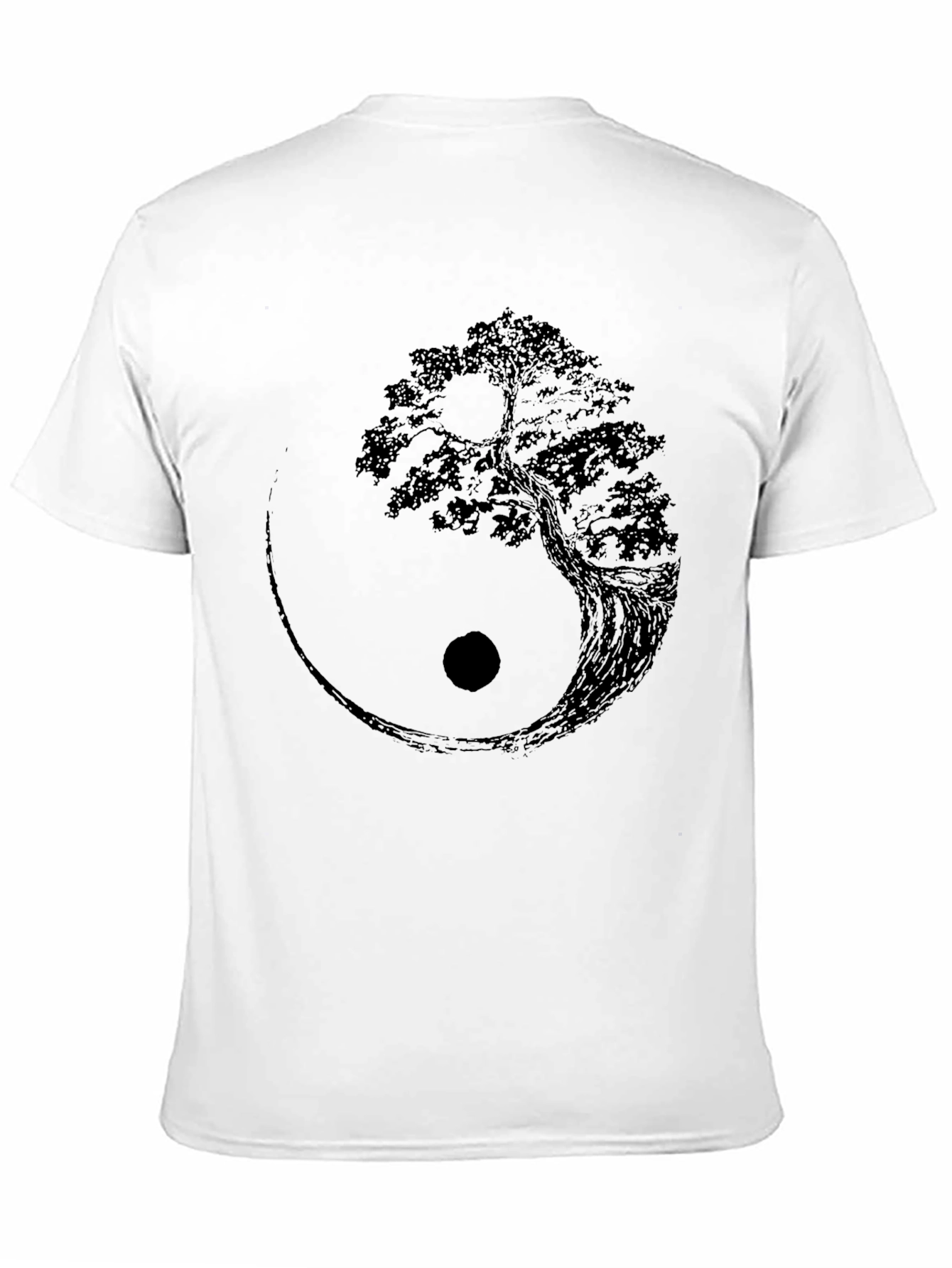 Yin Yang Tree Graphic Tee - Mens Black T-Shirt