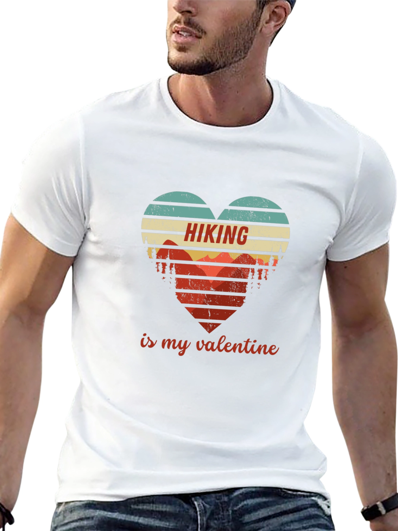 Hiking Valentine Heart Graphic Tee