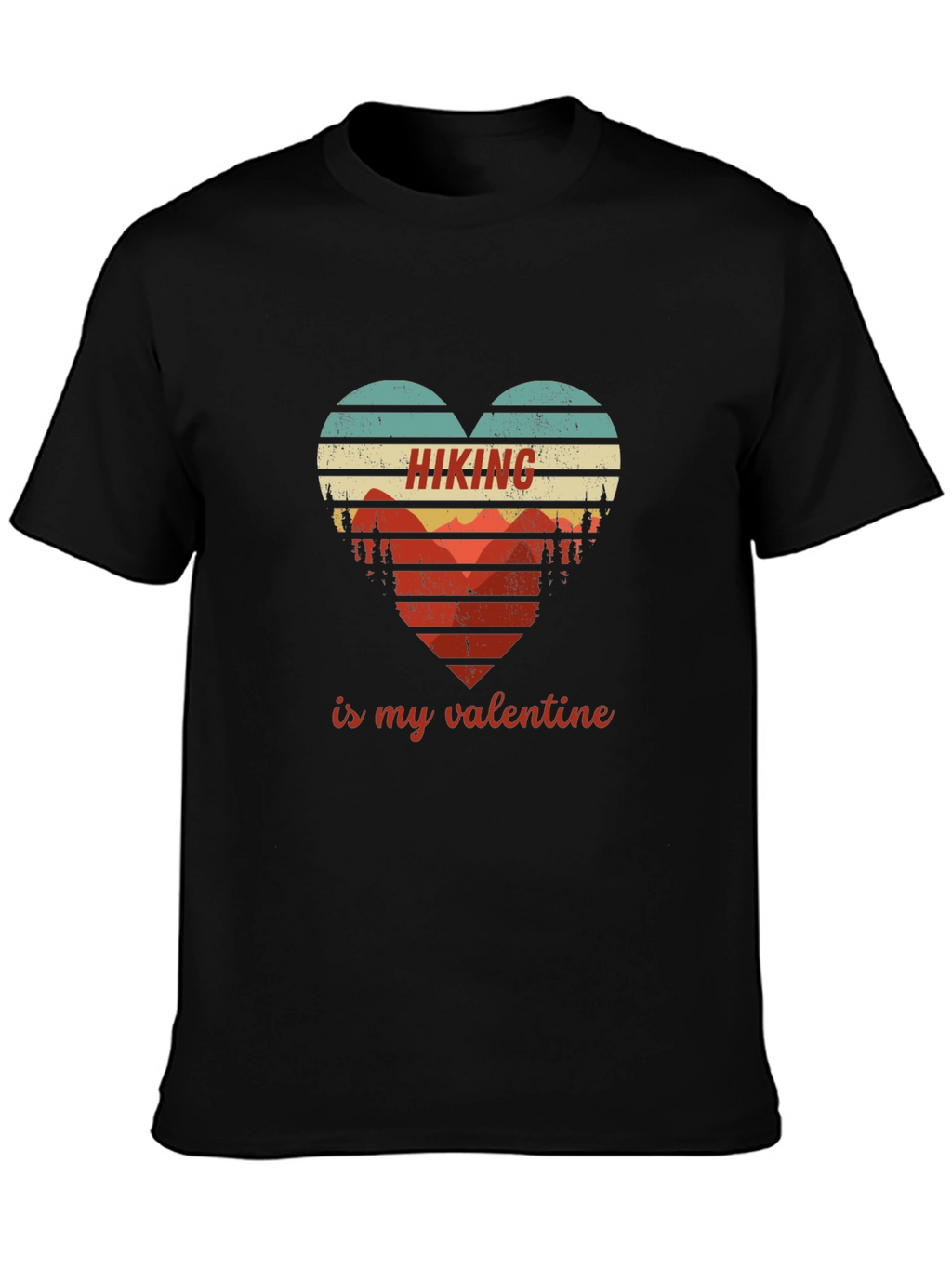 Hiking Valentine Heart Graphic Tee