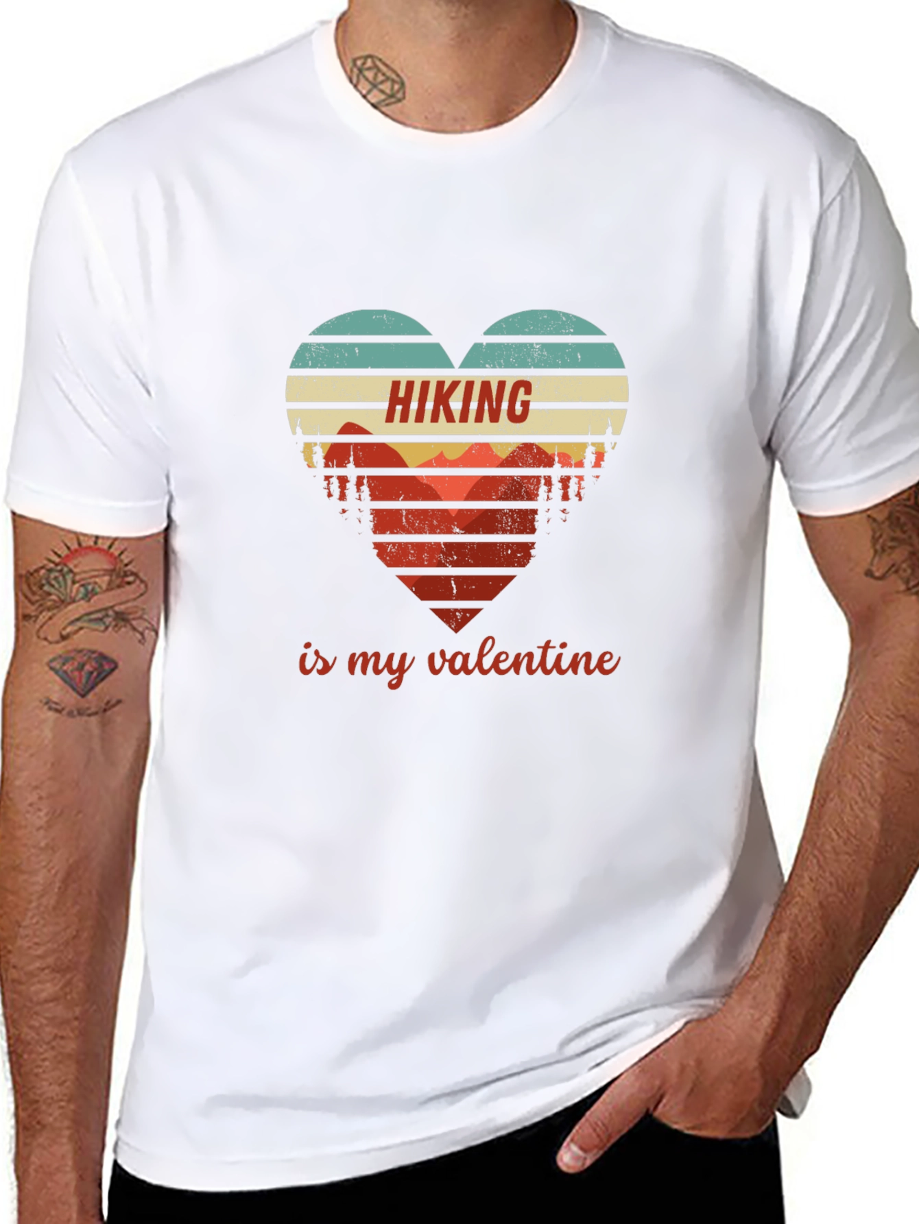 Hiking Valentine Heart Graphic Tee
