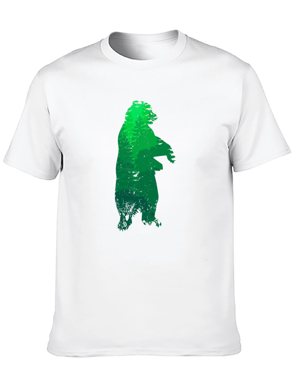 Green Bear Silhouette Black T-Shirt