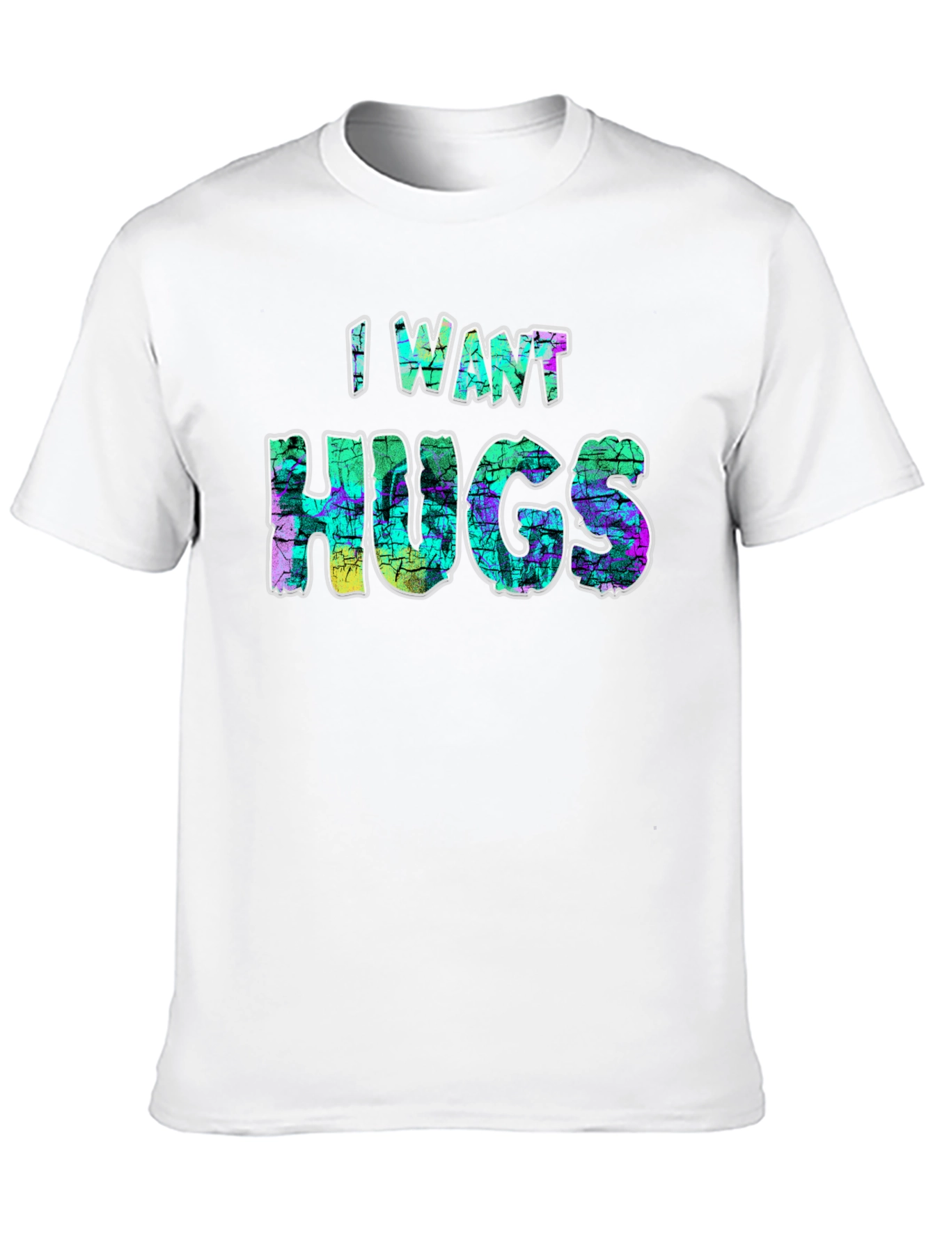 I Want Hugs Black Graphic T-Shirt